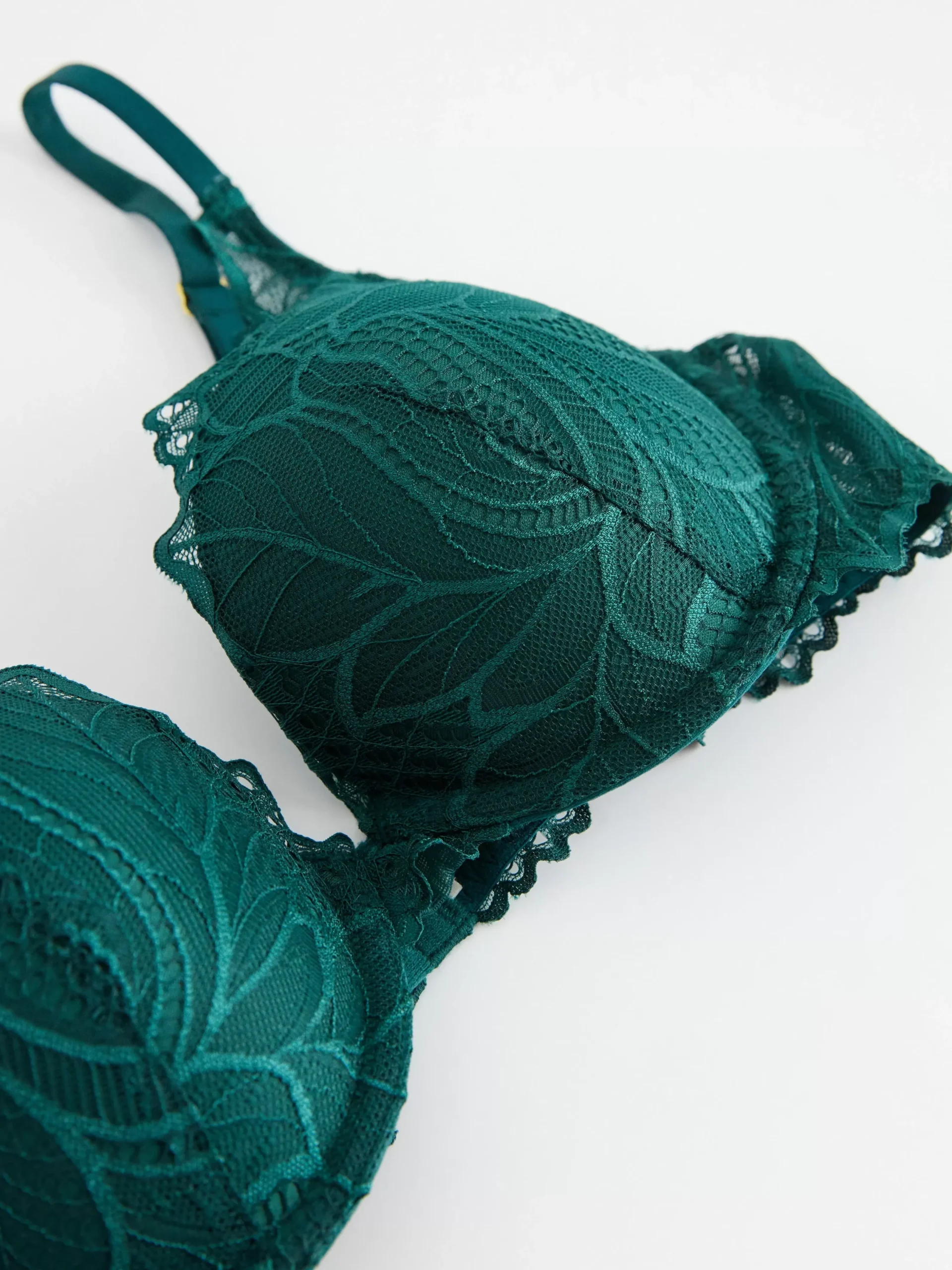 Bh>Lindex Malva Push-Up Bh Med Spets Dark Dusty Turquoise