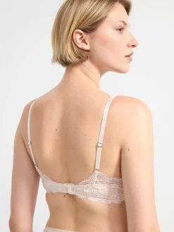 Bh>Lindex Malva Push-Up Bh Med Spets Lt Pink