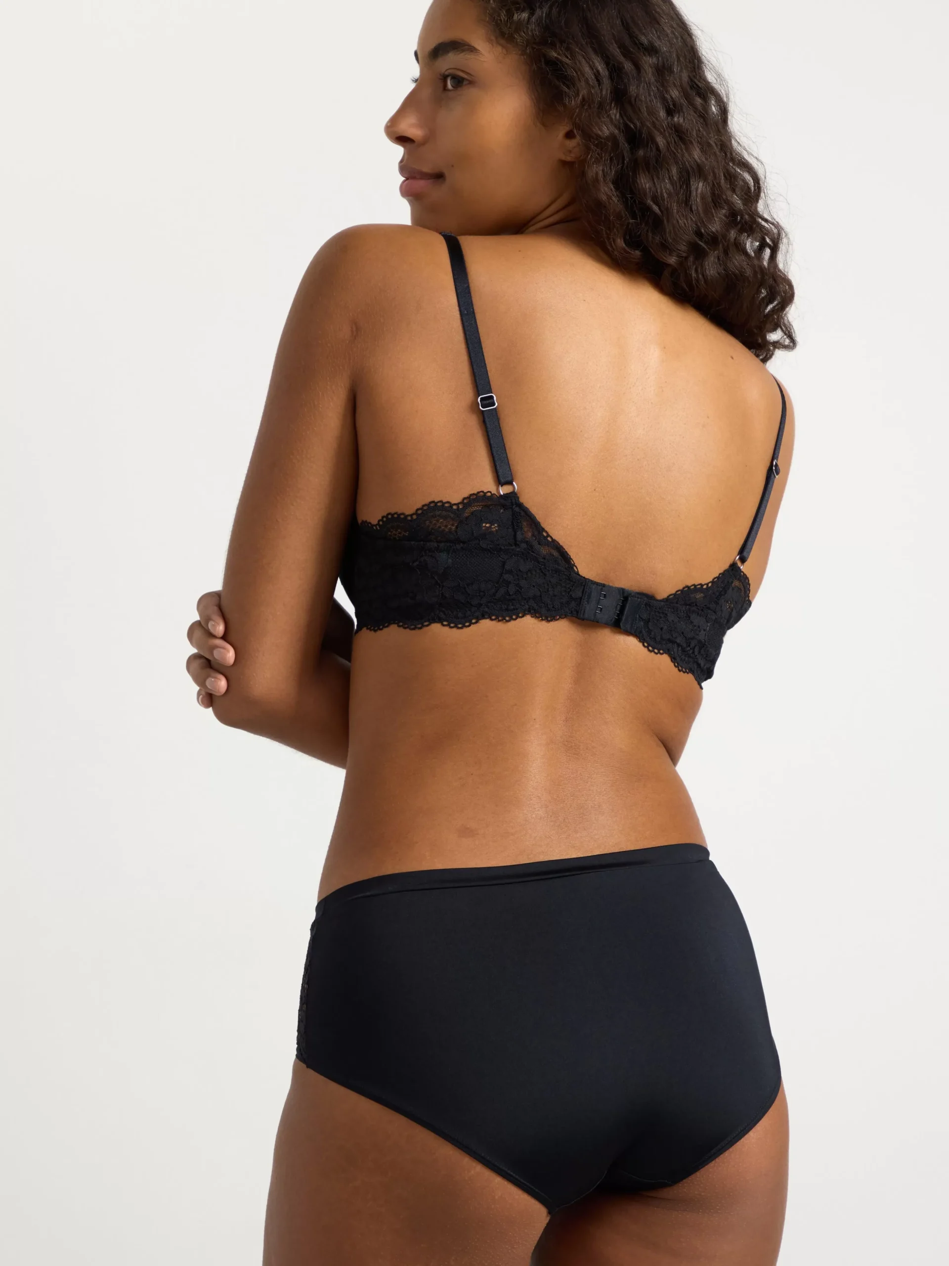 Bh>Lindex Malva Push-Up Bh Med Spets Black