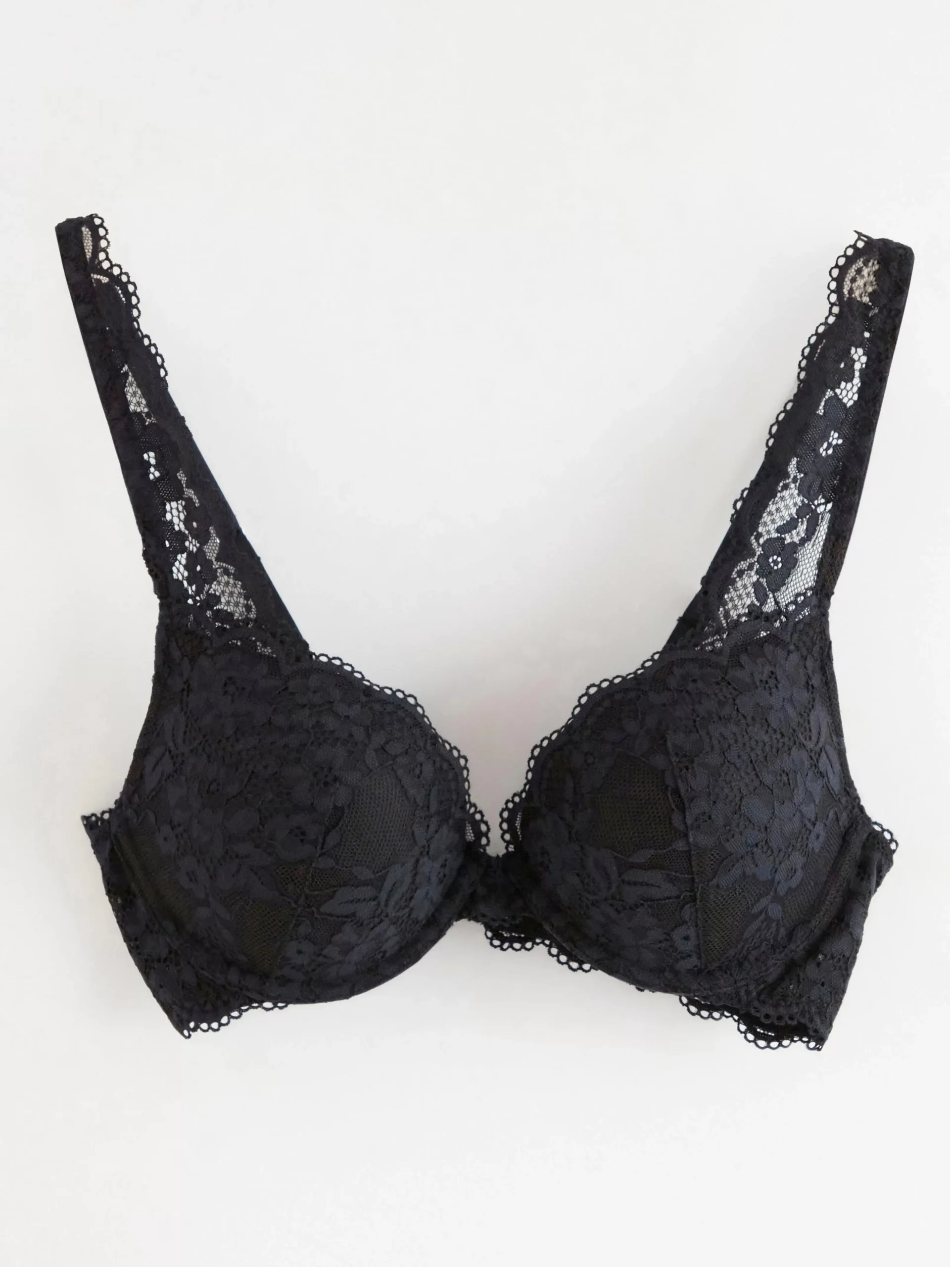 Bh>Lindex Malva Push-Up Bh Med Spets Black