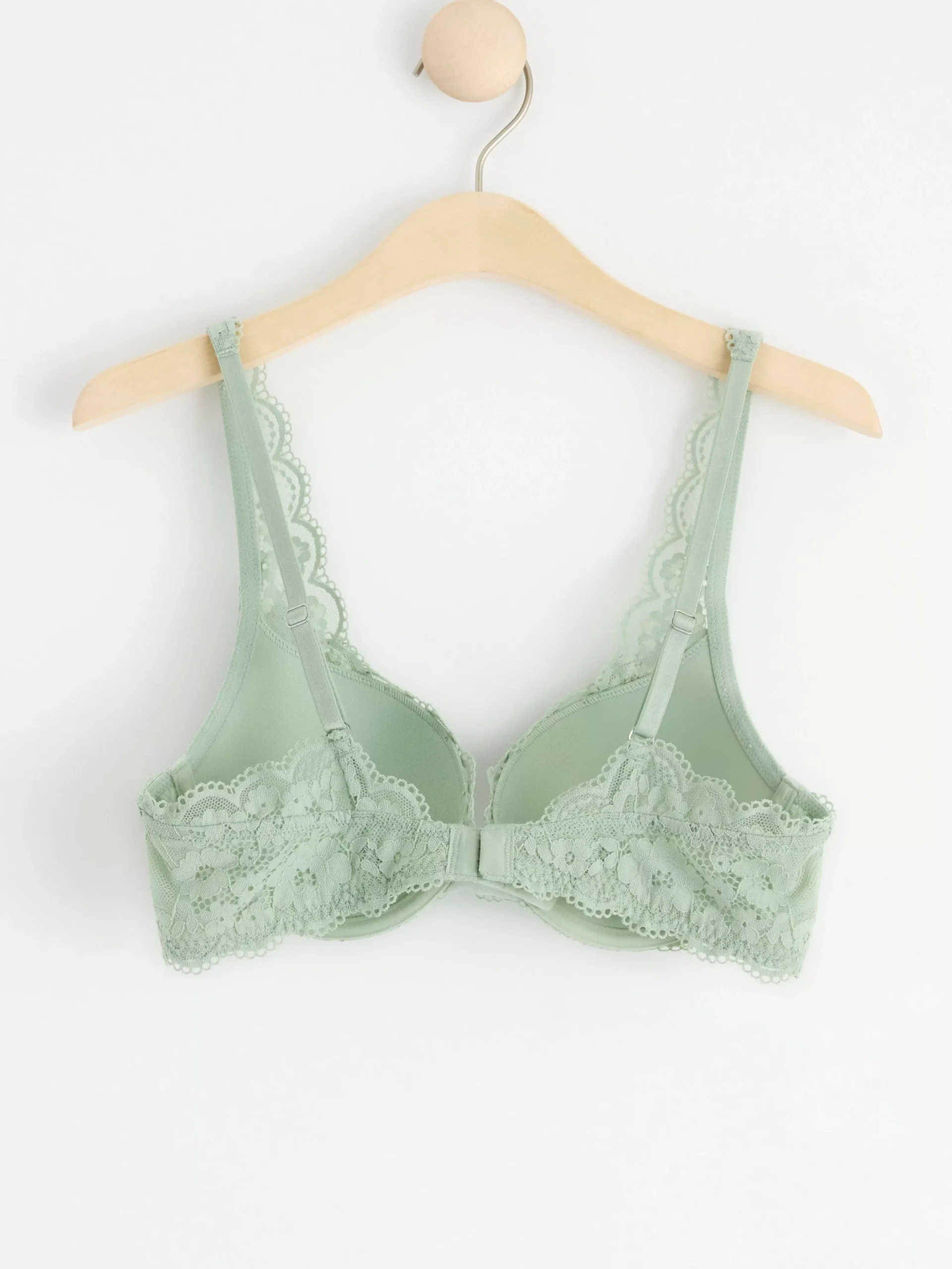Bh>Lindex Malva Push-Up Bh Med Spets Light Dusty Green