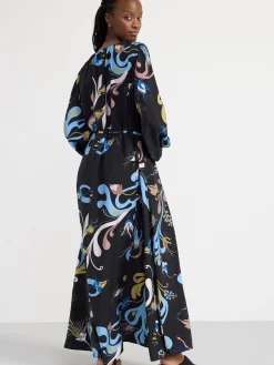 Klänningar>Lindex Maxiklanning Med Ballongarm Black
