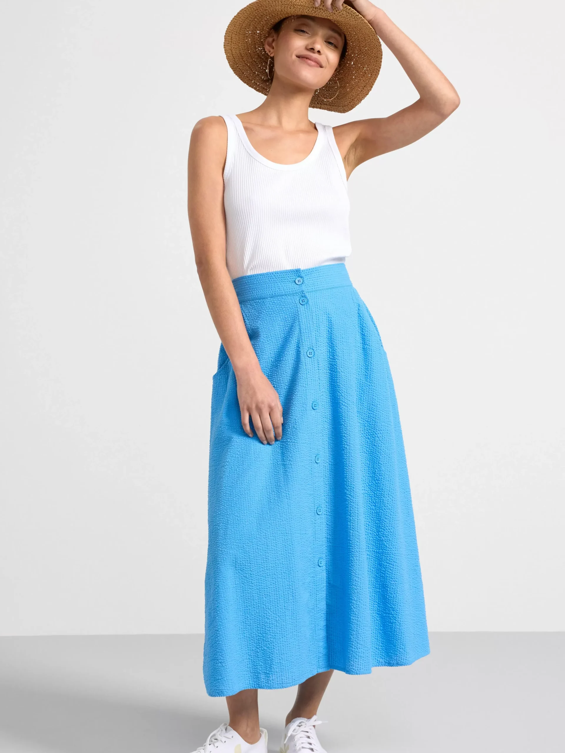 Kjolar>Lindex Midikjol I Backebolja Light Dusty Blue