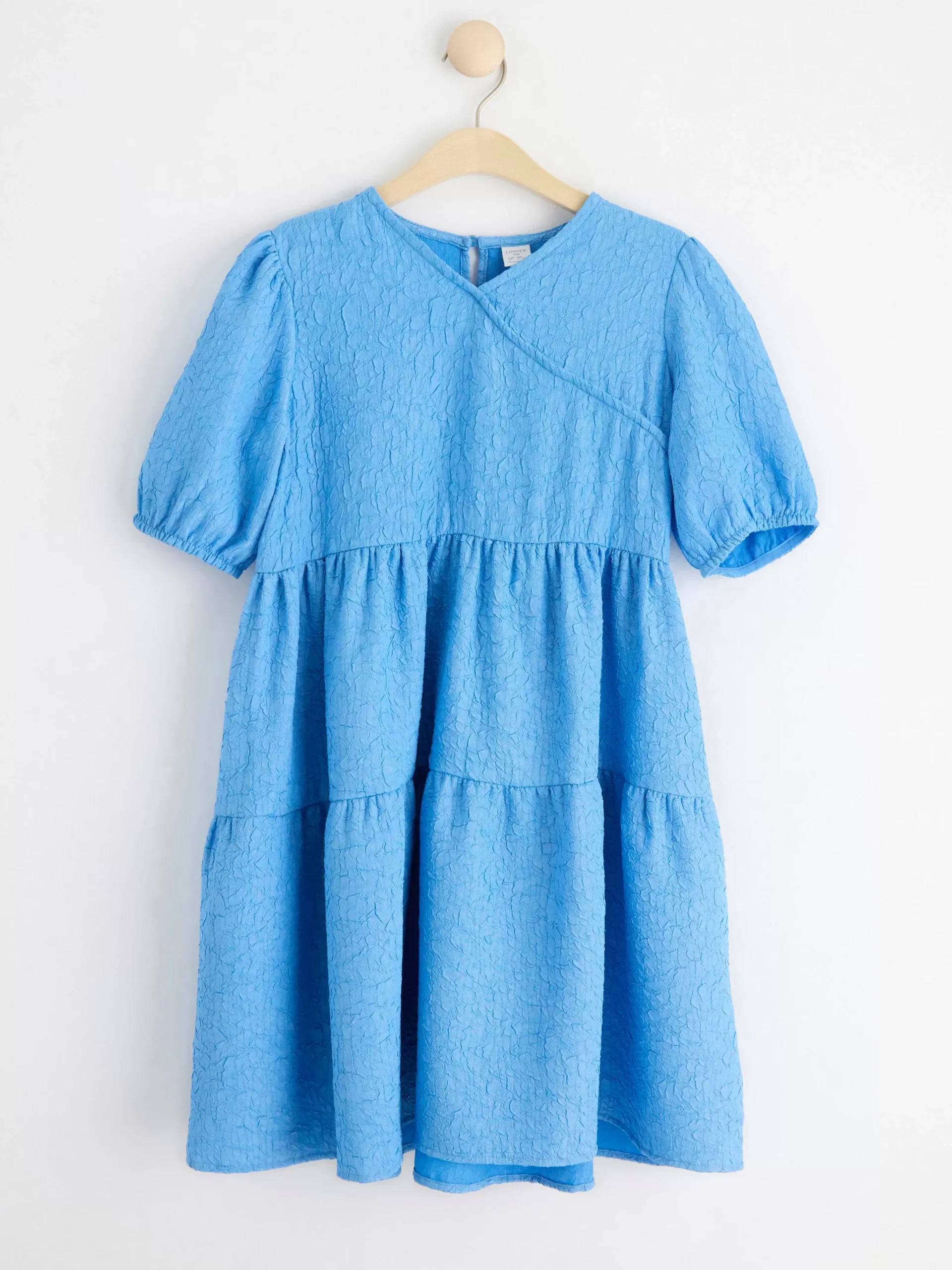 Klänningar>Lindex Midiklanning I Lager Med Puffarm Light Dusty Blue