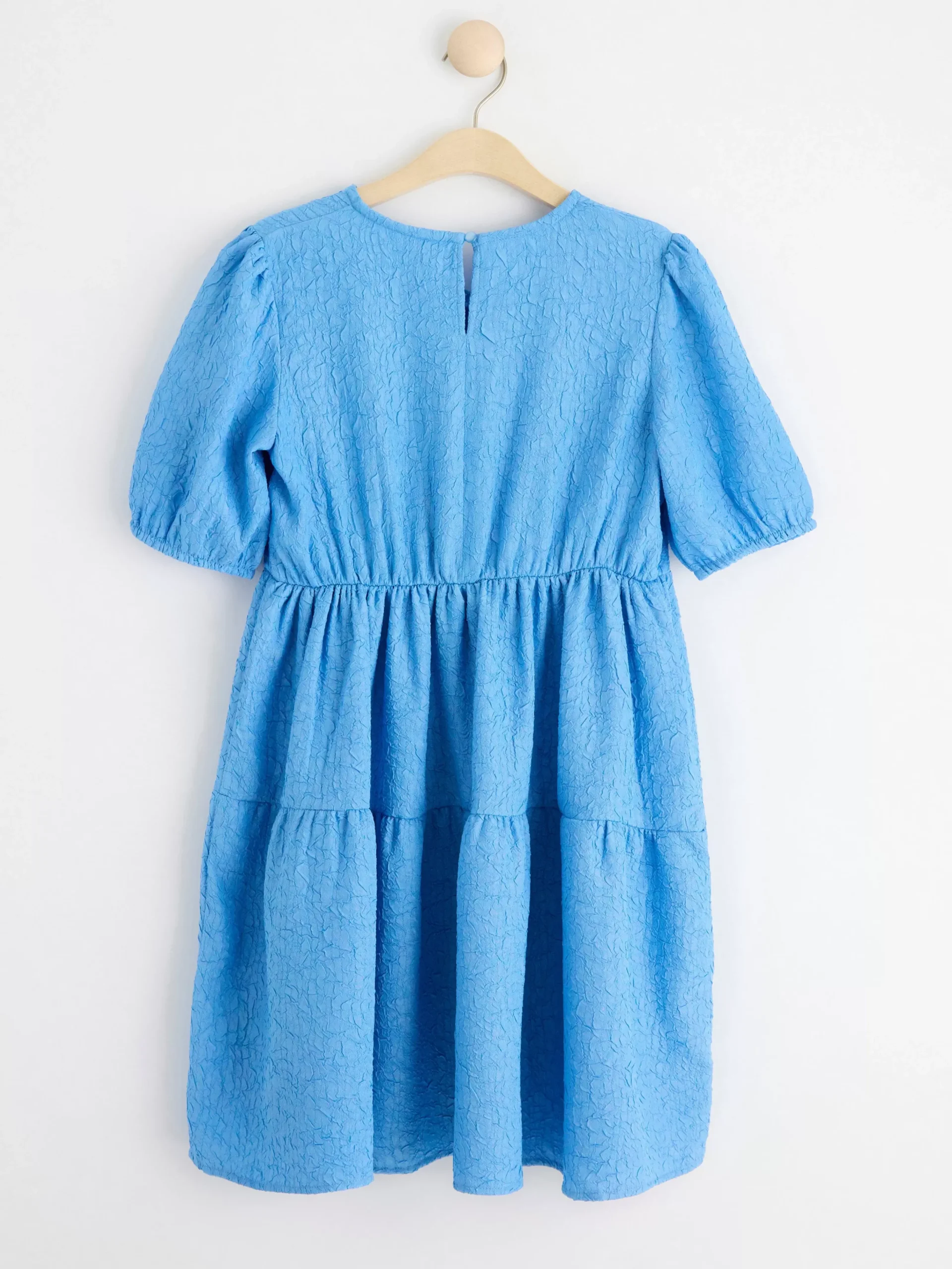 Klänningar>Lindex Midiklanning I Lager Med Puffarm Light Dusty Blue