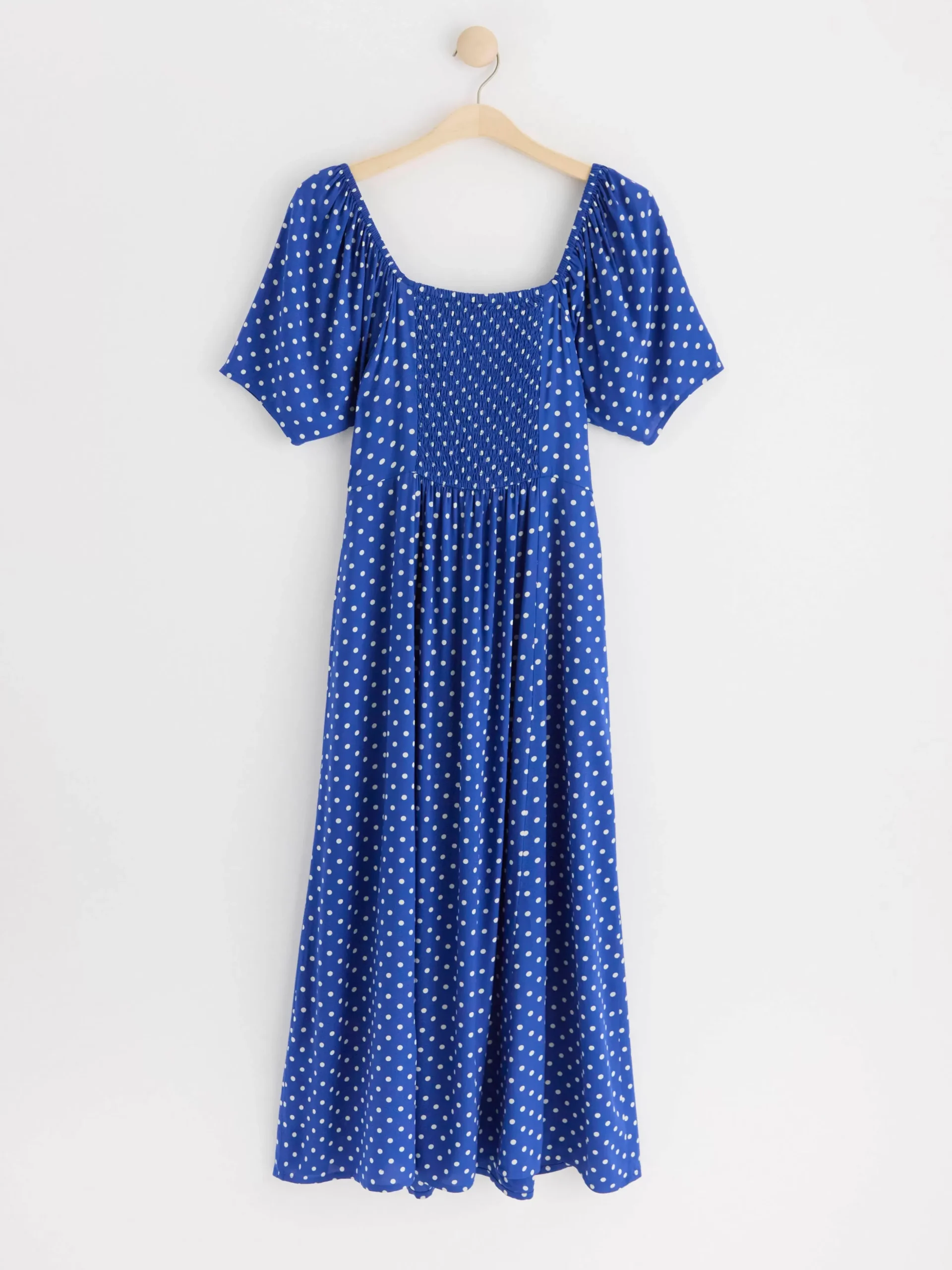 Klänningar>Lindex Midiklanning Med Puffarm Blue