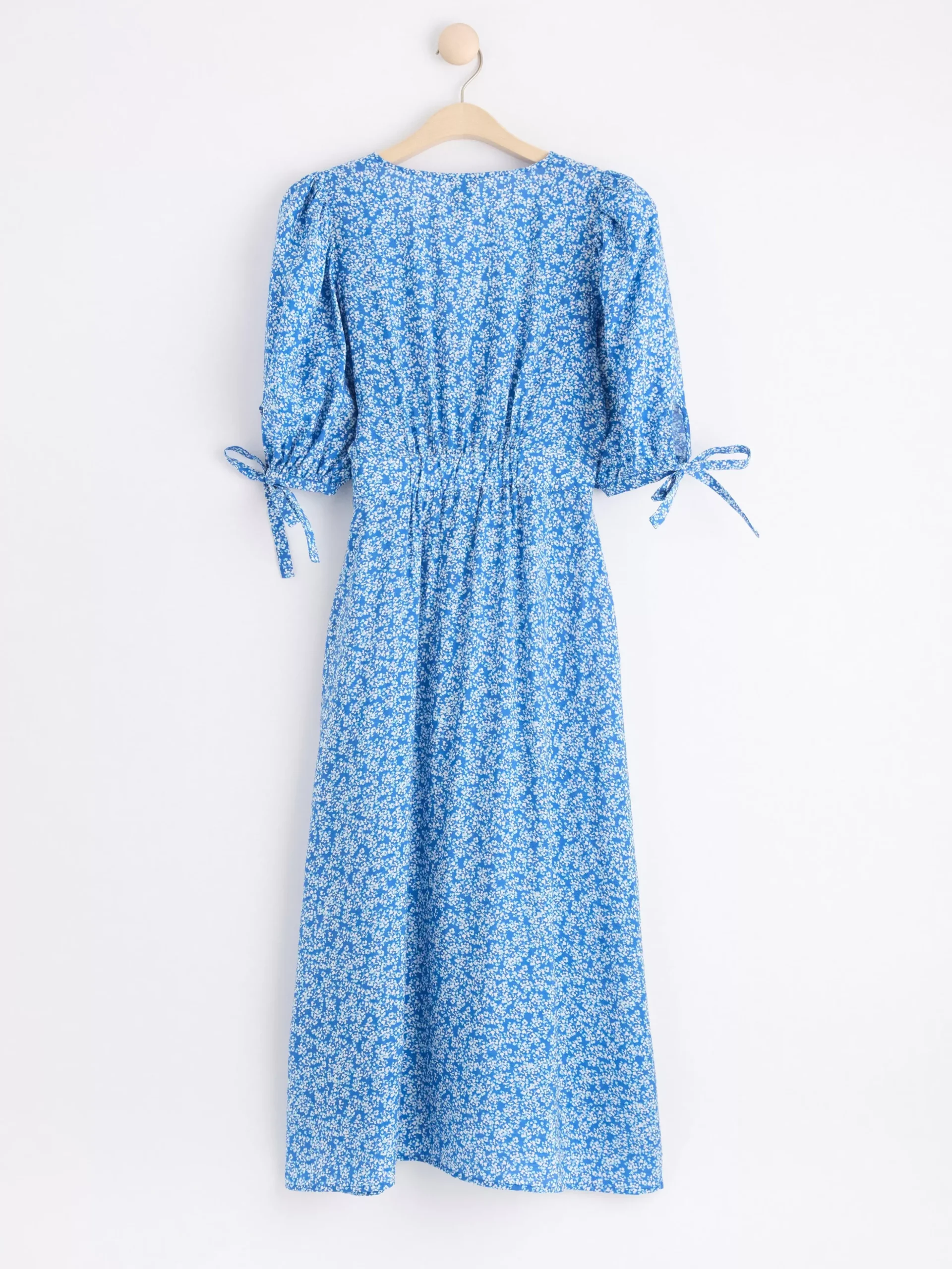 Klänningar>Lindex Midiklanning Med Puffarm Blue