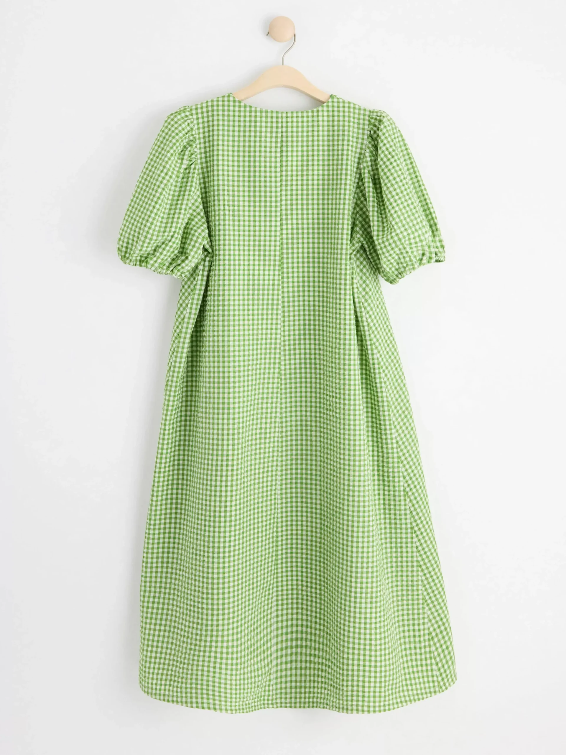 Klänningar>Lindex Midiklanning Med Puffarm Dark Lime