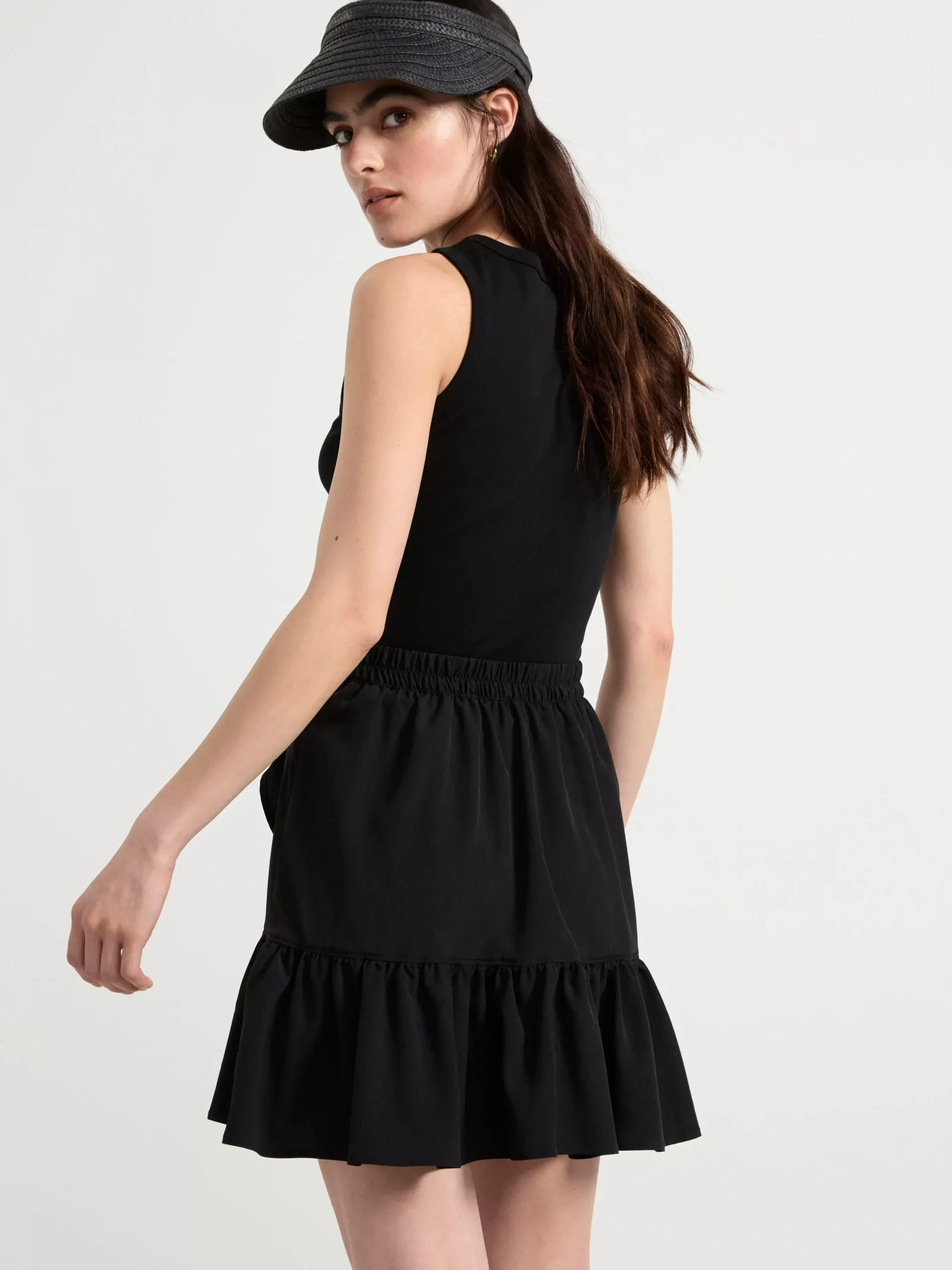 Kjolar>Lindex Minikjol Med Volanger Black
