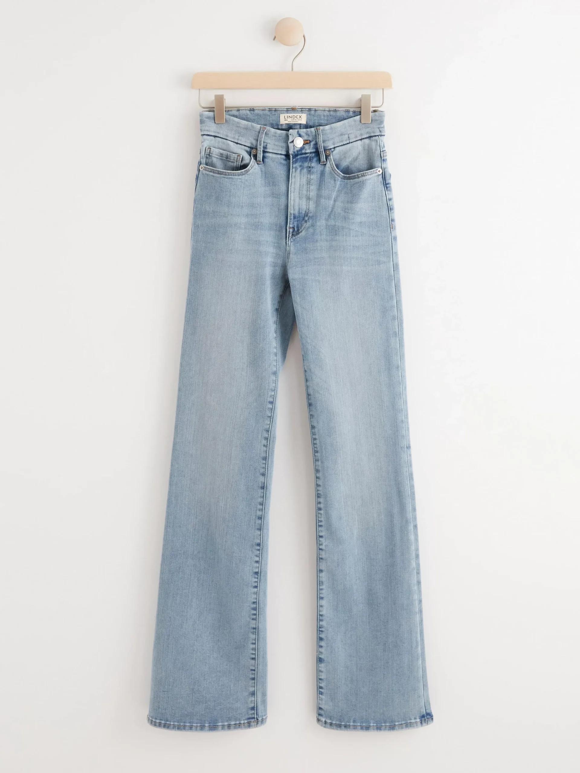 Jeans>Lindex Mira Curve Super Stretch Flared Jeans Light Denim