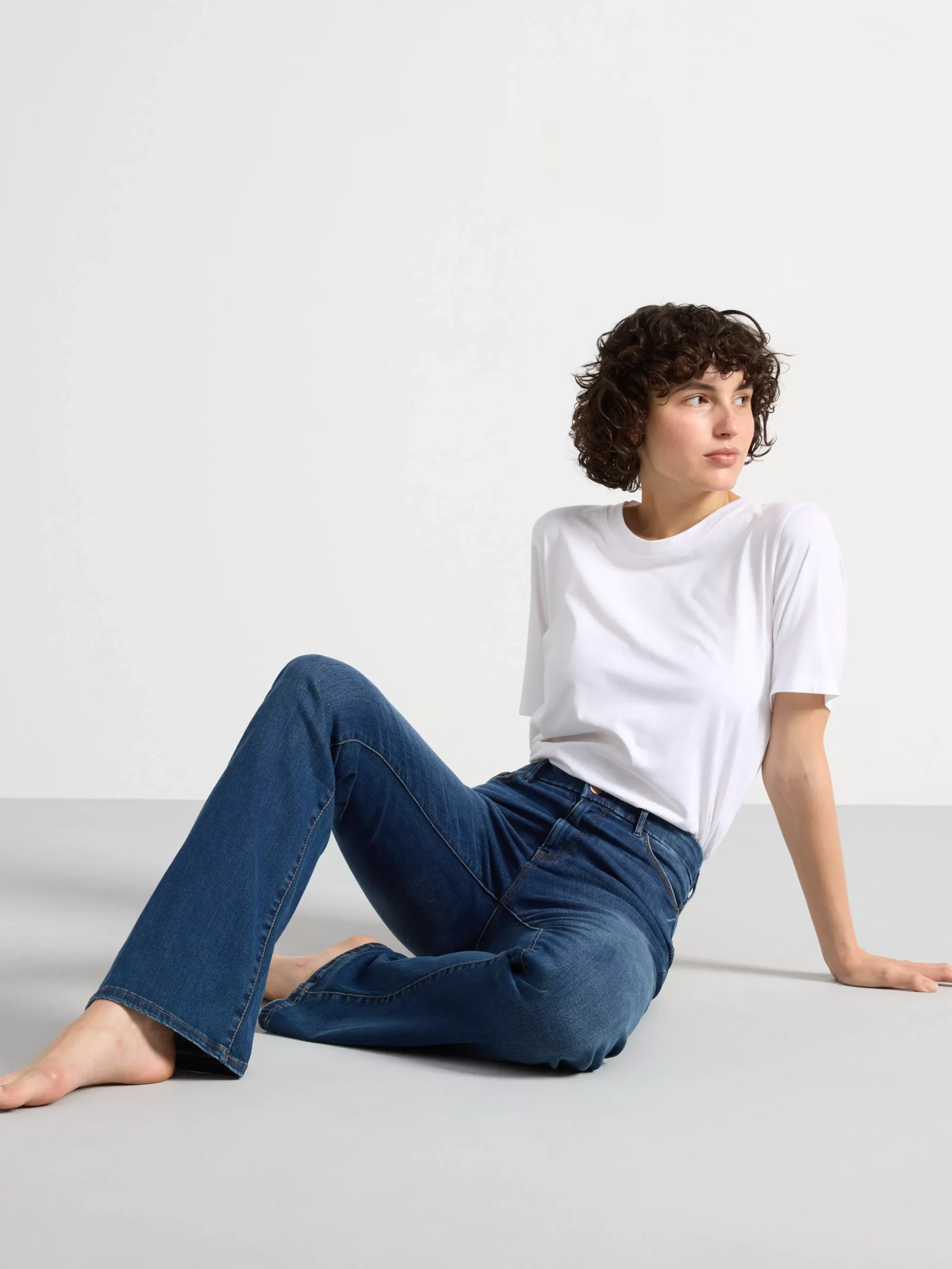 Jeans>Lindex Mira Curve Super Stretch Flared Jeans Denim Blue