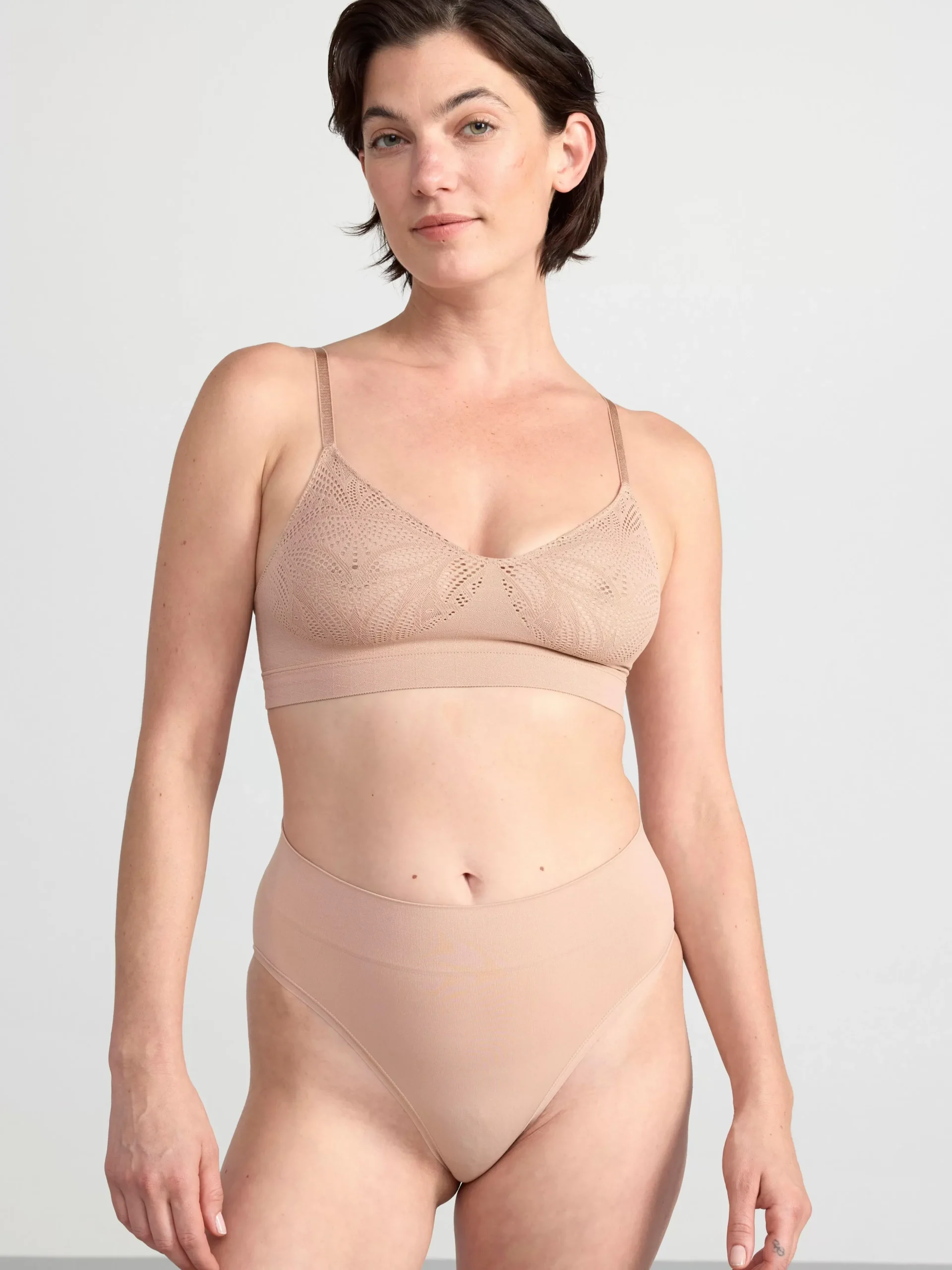 Bh>Lindex Mjuk Inntrix-Spetsbeha Utan Sommar Dusty Beige