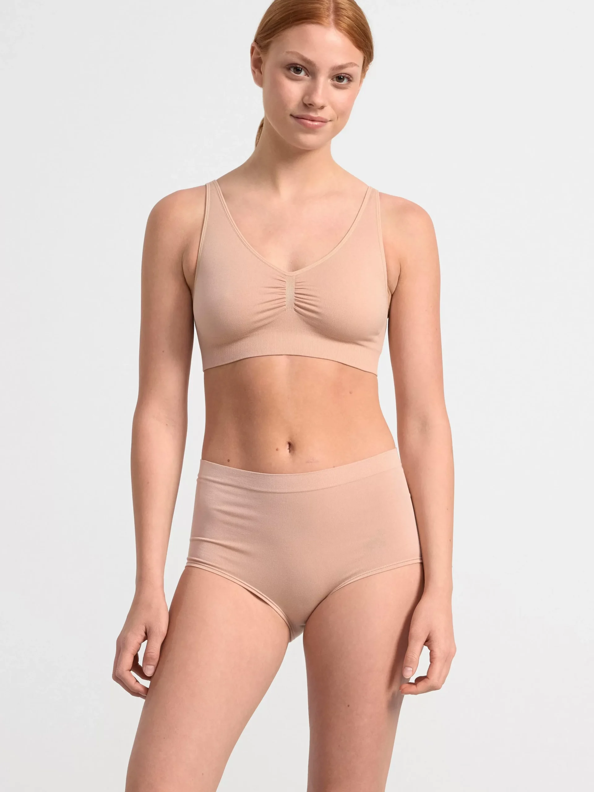 Bh>Lindex Mjuk Seamless Bh Beige