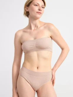 Bh>Lindex Mjuk Seamless Ribbad Bandeau Bh Light Dusty Pink
