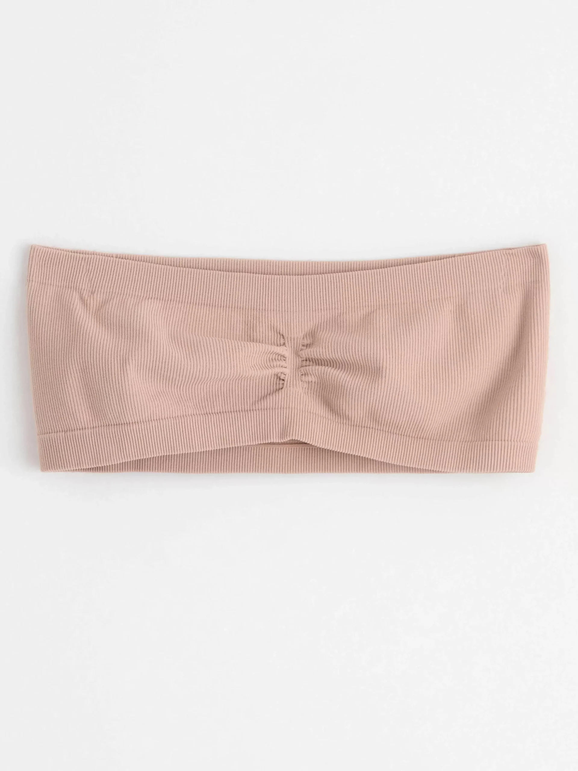 Bh>Lindex Mjuk Seamless Ribbad Bandeau Bh Light Dusty Pink