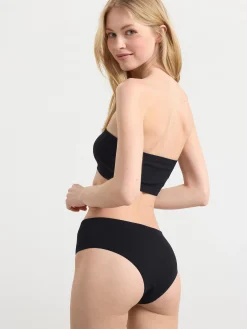 Bh>Lindex Mjuk Seamless Ribbad Bandeau Bh Black