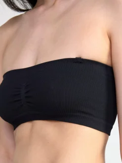 Bh>Lindex Mjuk Seamless Ribbad Bandeau Bh Black