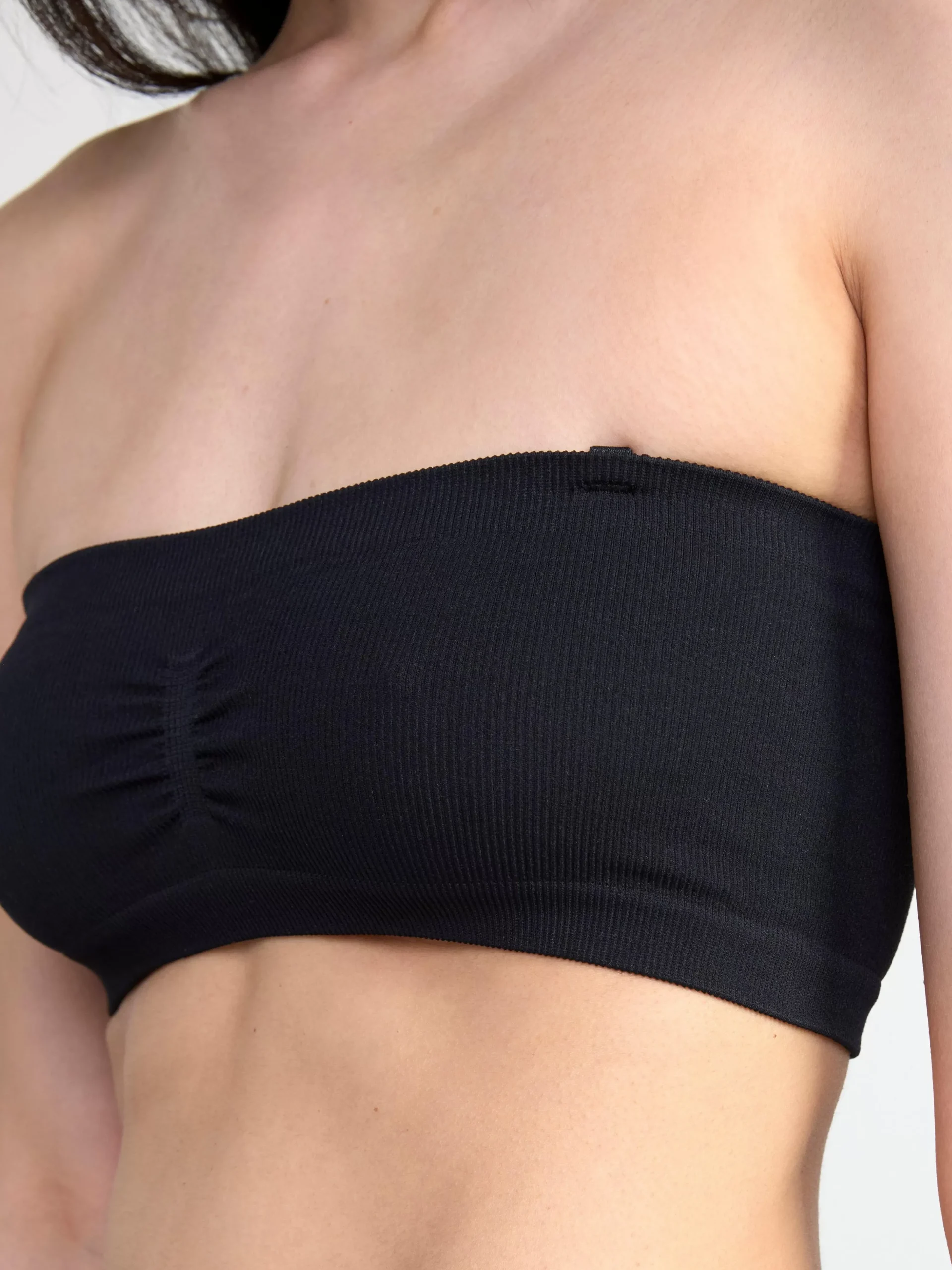 Bh>Lindex Mjuk Seamless Ribbad Bandeau Bh Black