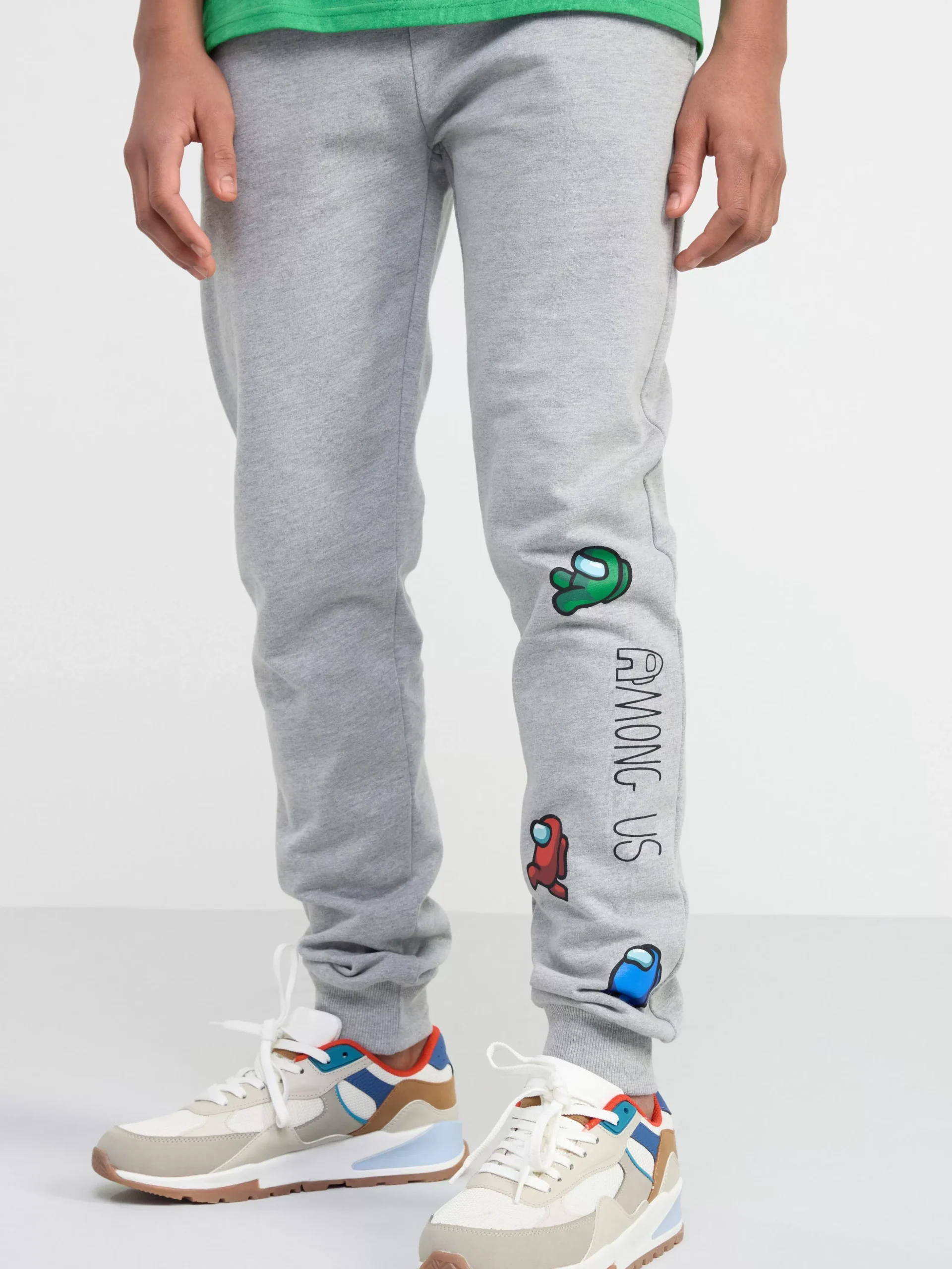 Byxor & Leggings>Lindex Mjukisbyxa Med Among Us-Tryck Och Borstad Insida Grey Melange