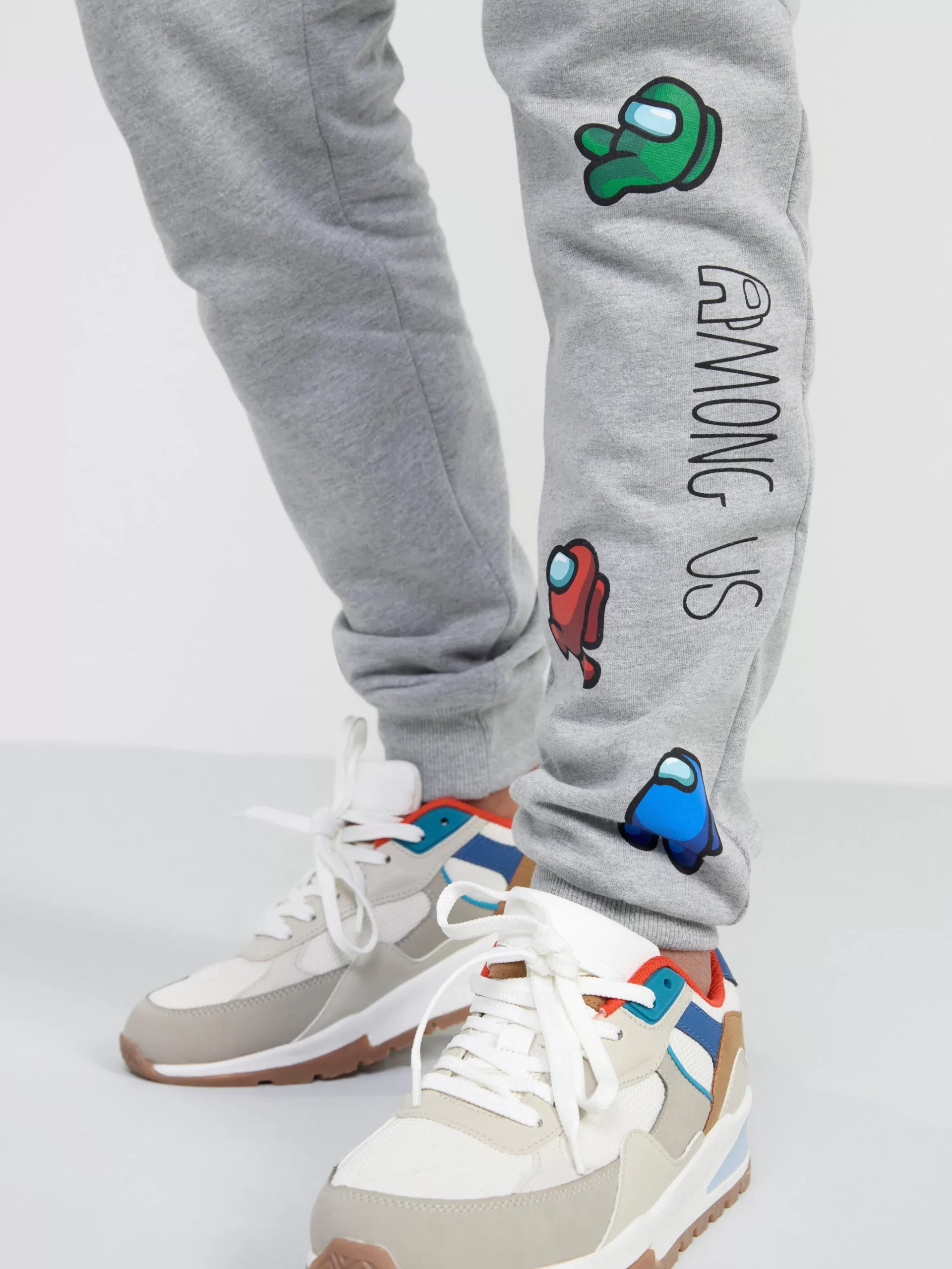 Byxor & Leggings>Lindex Mjukisbyxa Med Among Us-Tryck Och Borstad Insida Grey Melange