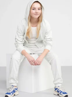 Byxor & Leggings>Lindex Mjukisbyxor Med Borstad Insida Light Grey Melange