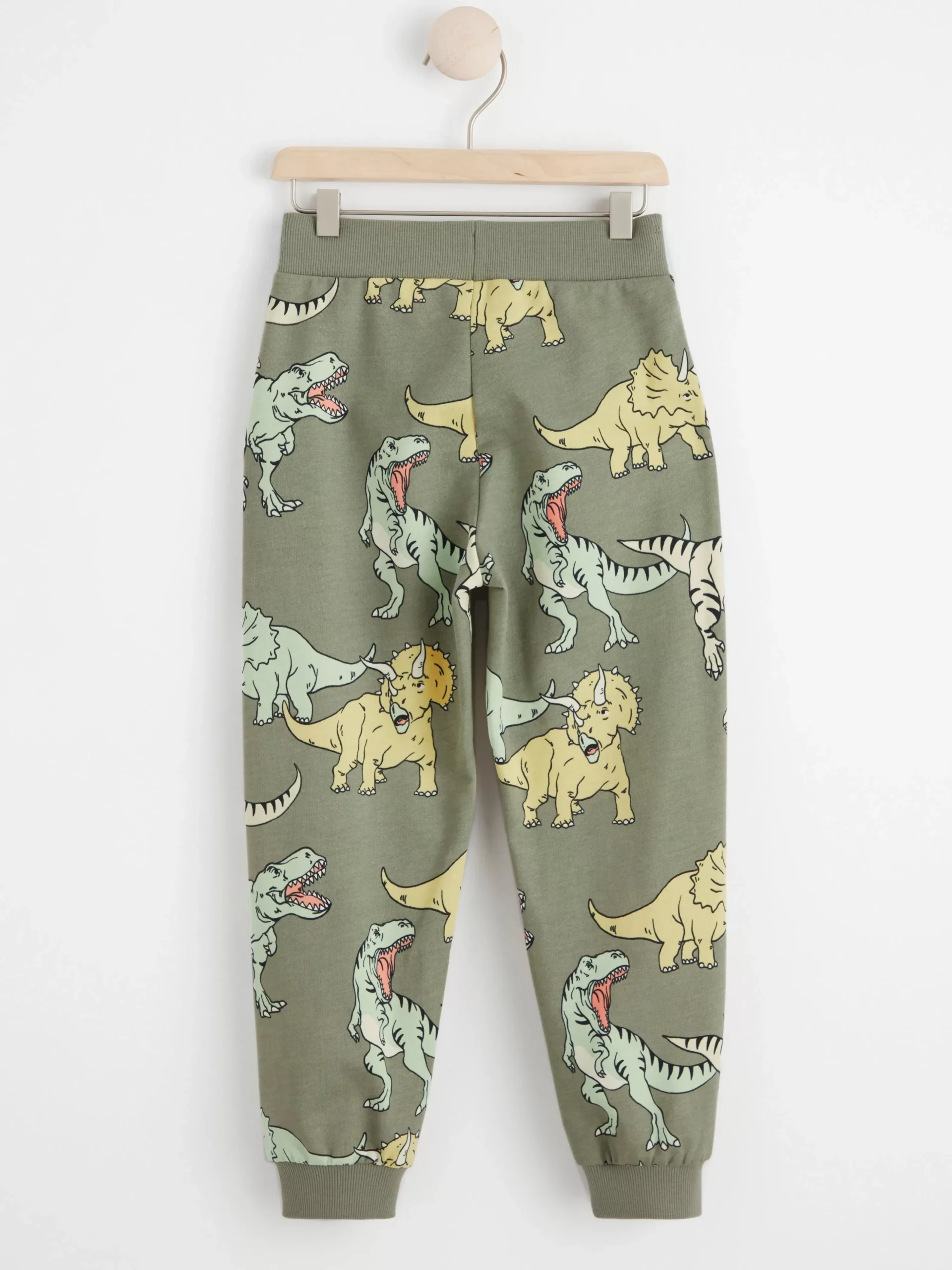 Byxor & Leggings>Lindex Mjukisbyxor Med Dinosaurier Light Dusty Khaki