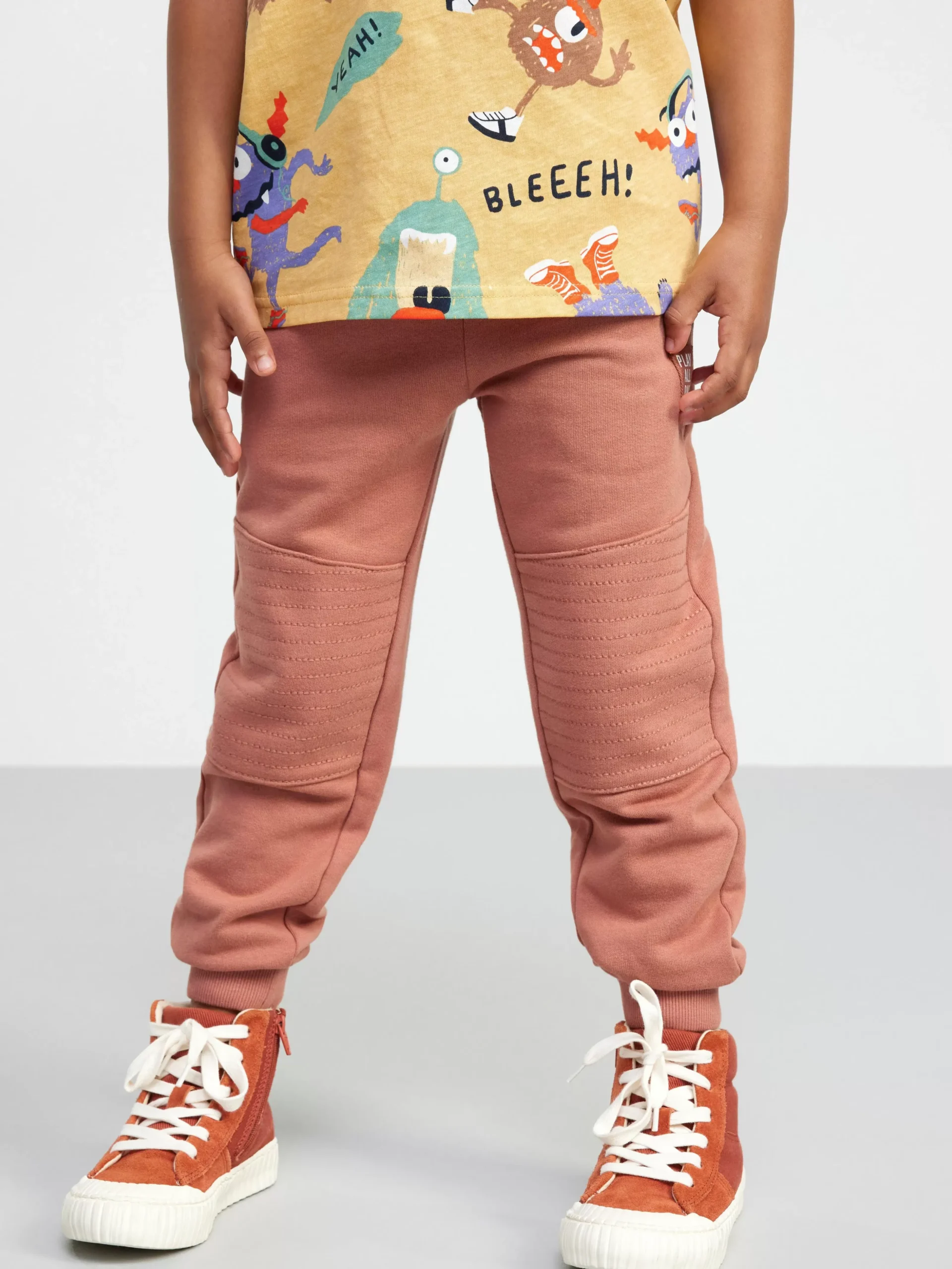 Byxor & Leggings>Lindex Mjukisbyxor Med Forstarkt Kna Dark Dusty Pink