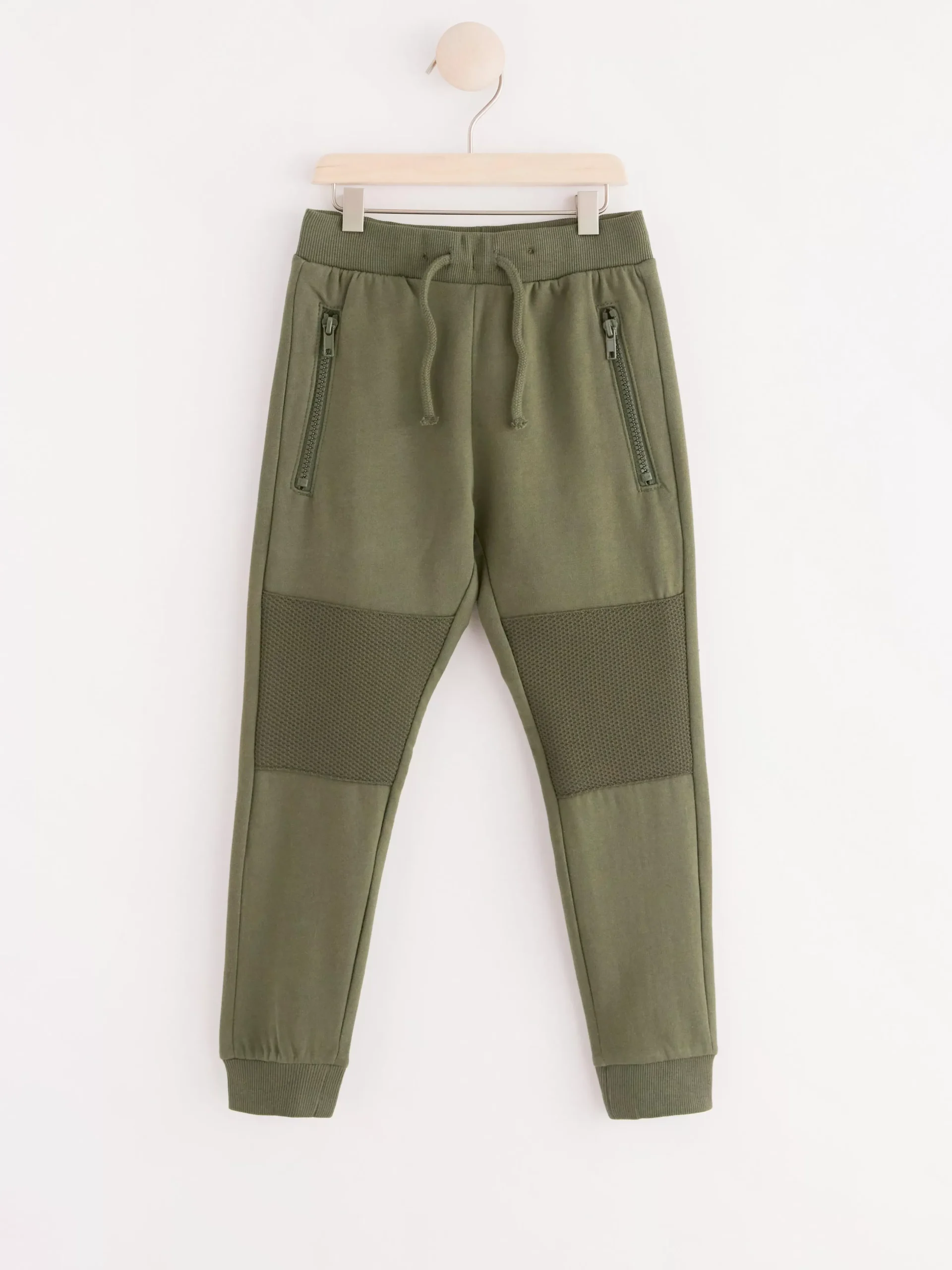 Byxor & Leggings>Lindex Mjukisbyxor Med Lappar I Mesh Pa Knana Dark Khaki Green