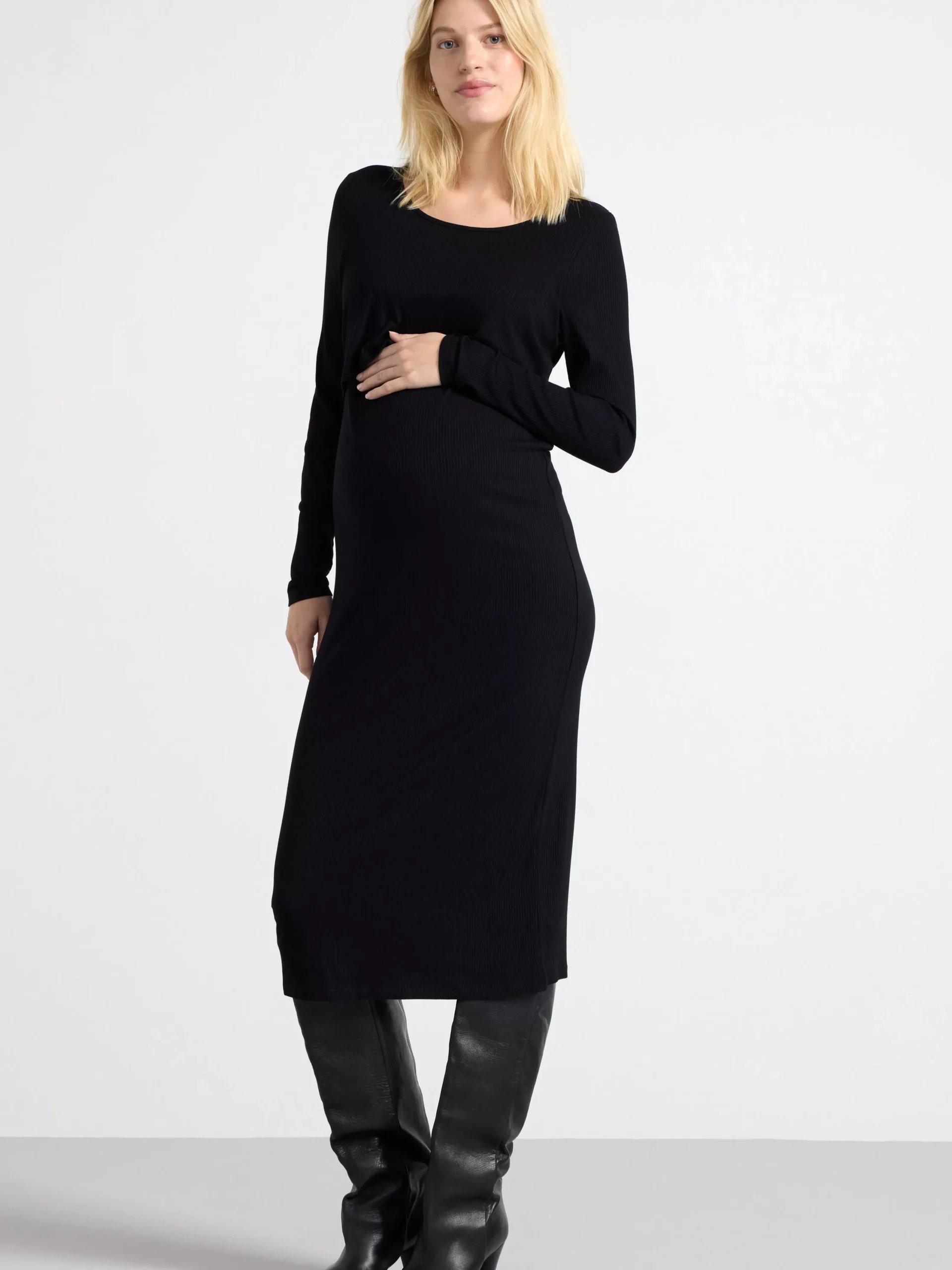 Klänningar>Lindex Mom Amningsklanning I Trika Black