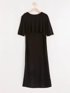 Klänningar>Lindex Mom Amningsklanning I Trika Black