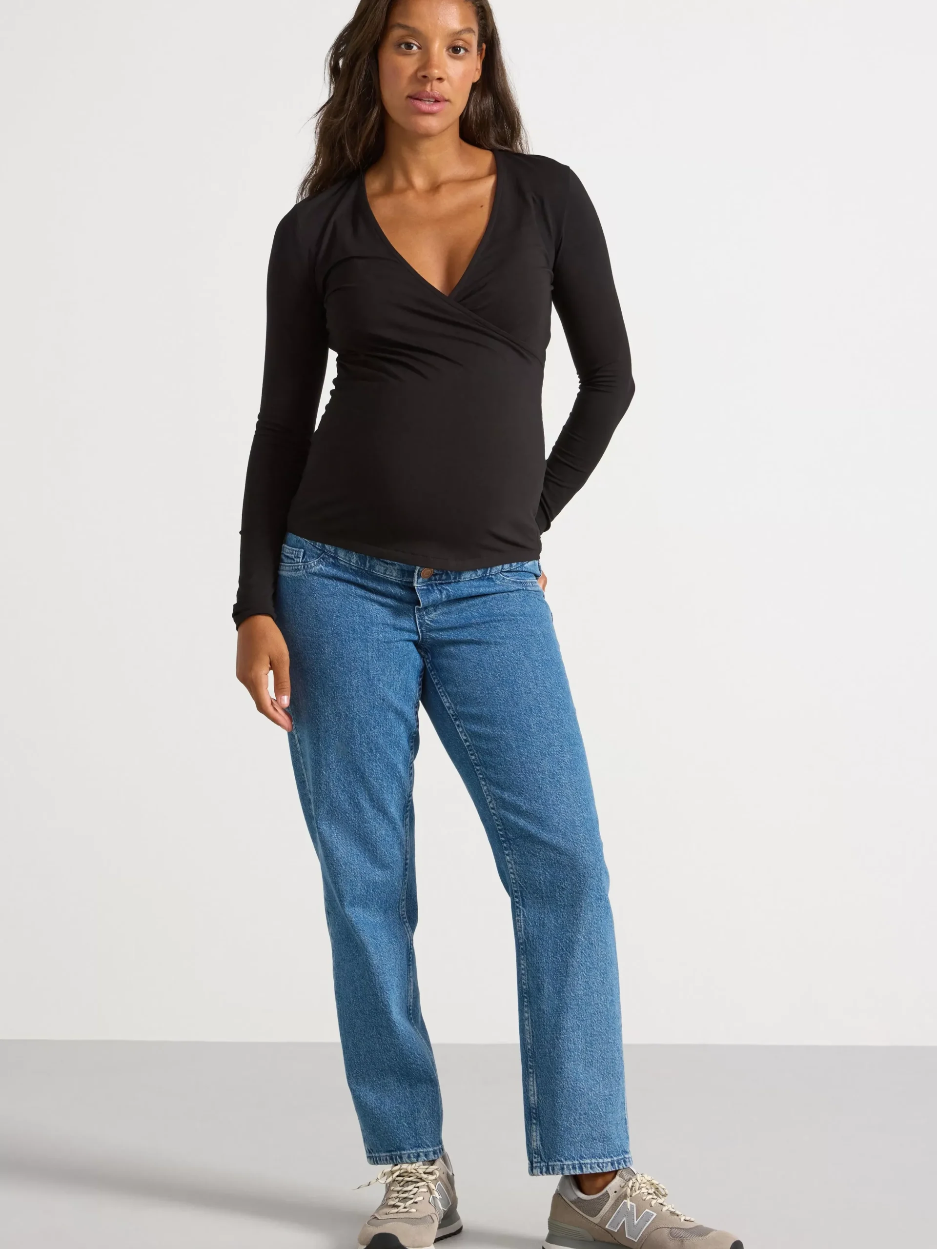 Toppar & T-Shirts>Lindex Mom Amningstopp I Omlottmodell Black