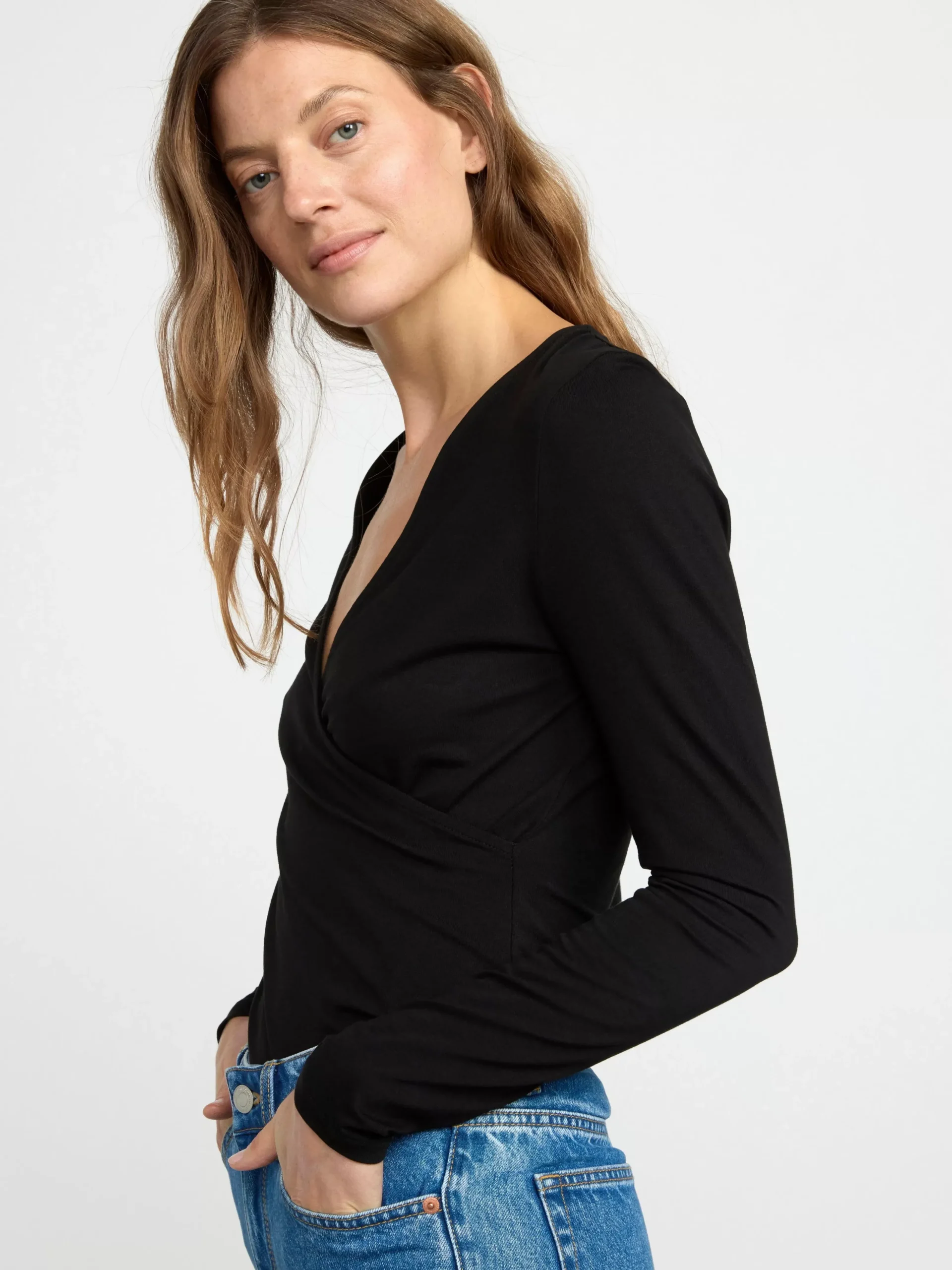 Toppar & T-Shirts>Lindex Mom Amningstopp I Omlottmodell Black