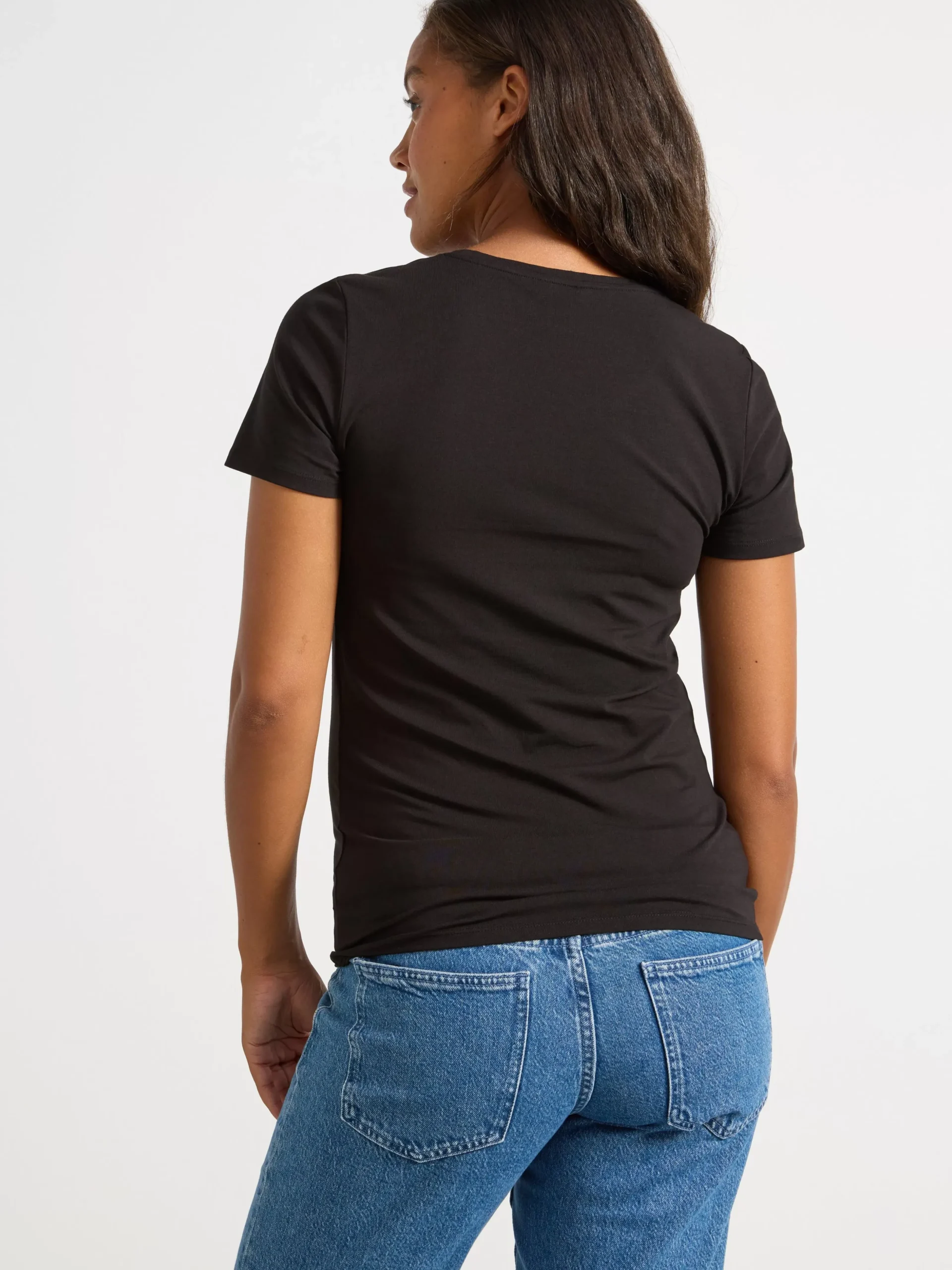 Toppar & T-Shirts>Lindex Mom Kortarmad T-Shirt I Bomull Black