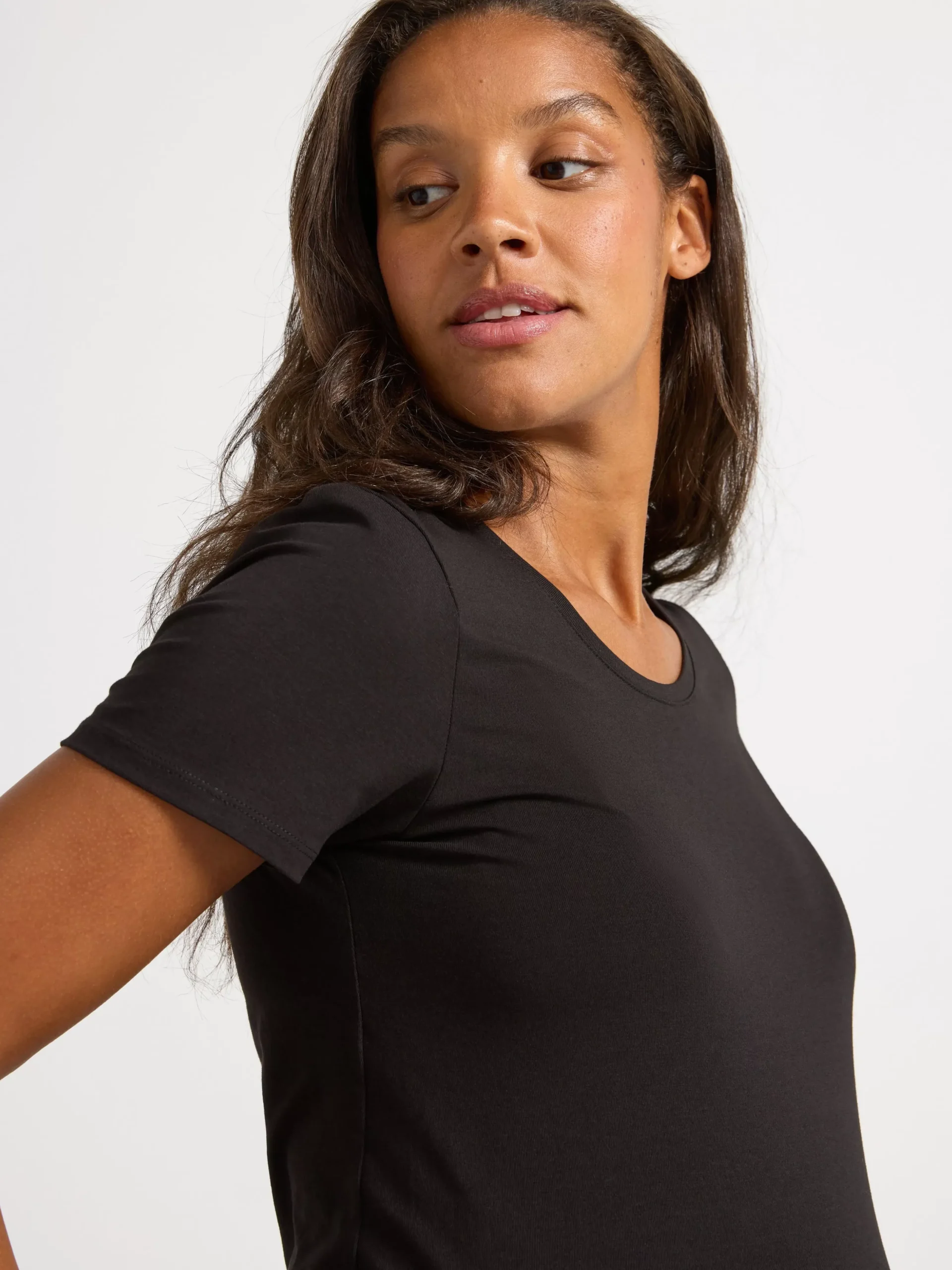 Toppar & T-Shirts>Lindex Mom Kortarmad T-Shirt I Bomull Black