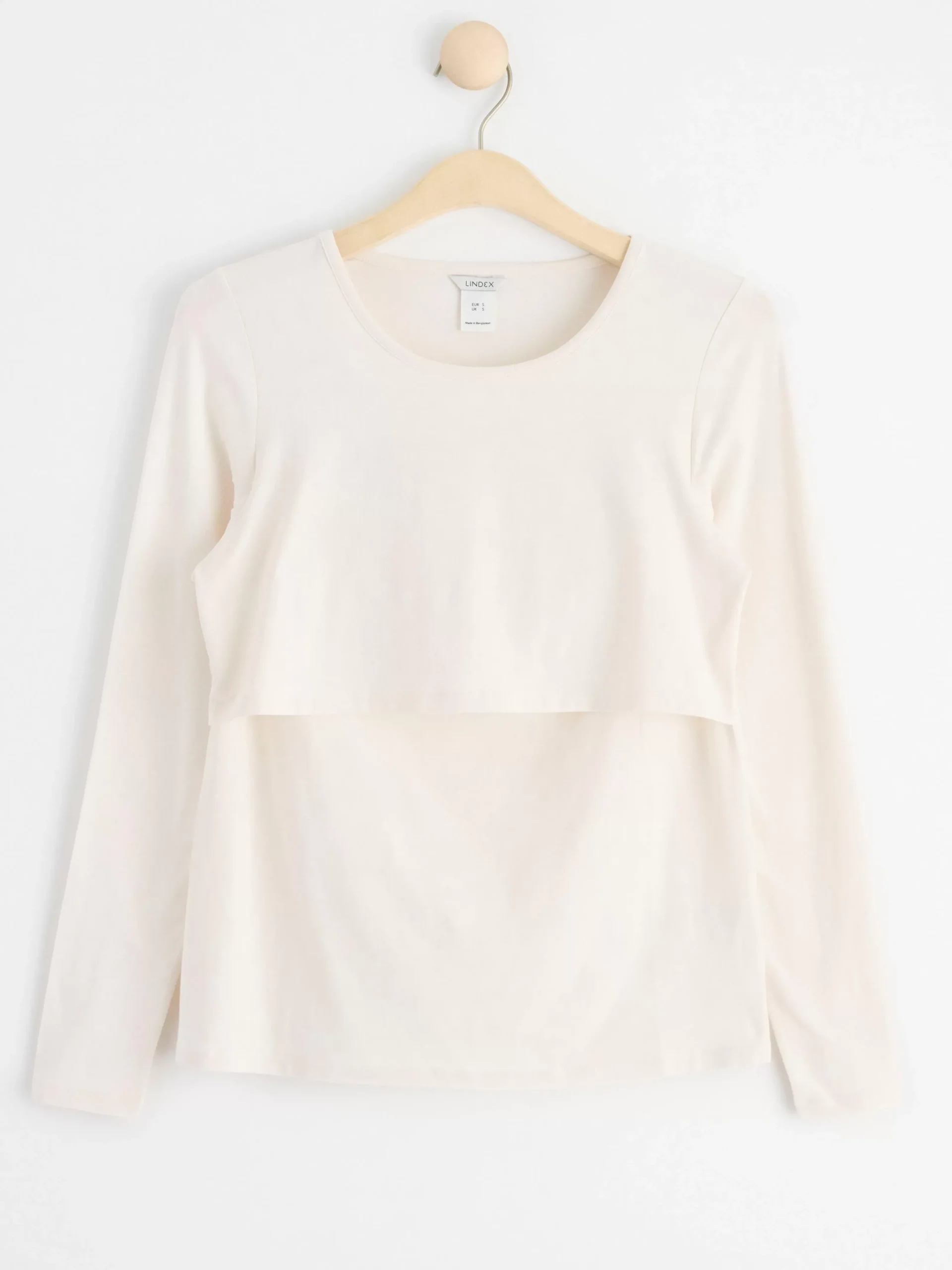 Toppar & T-Shirts>Lindex Mom Langarmad Amningstopp Light White