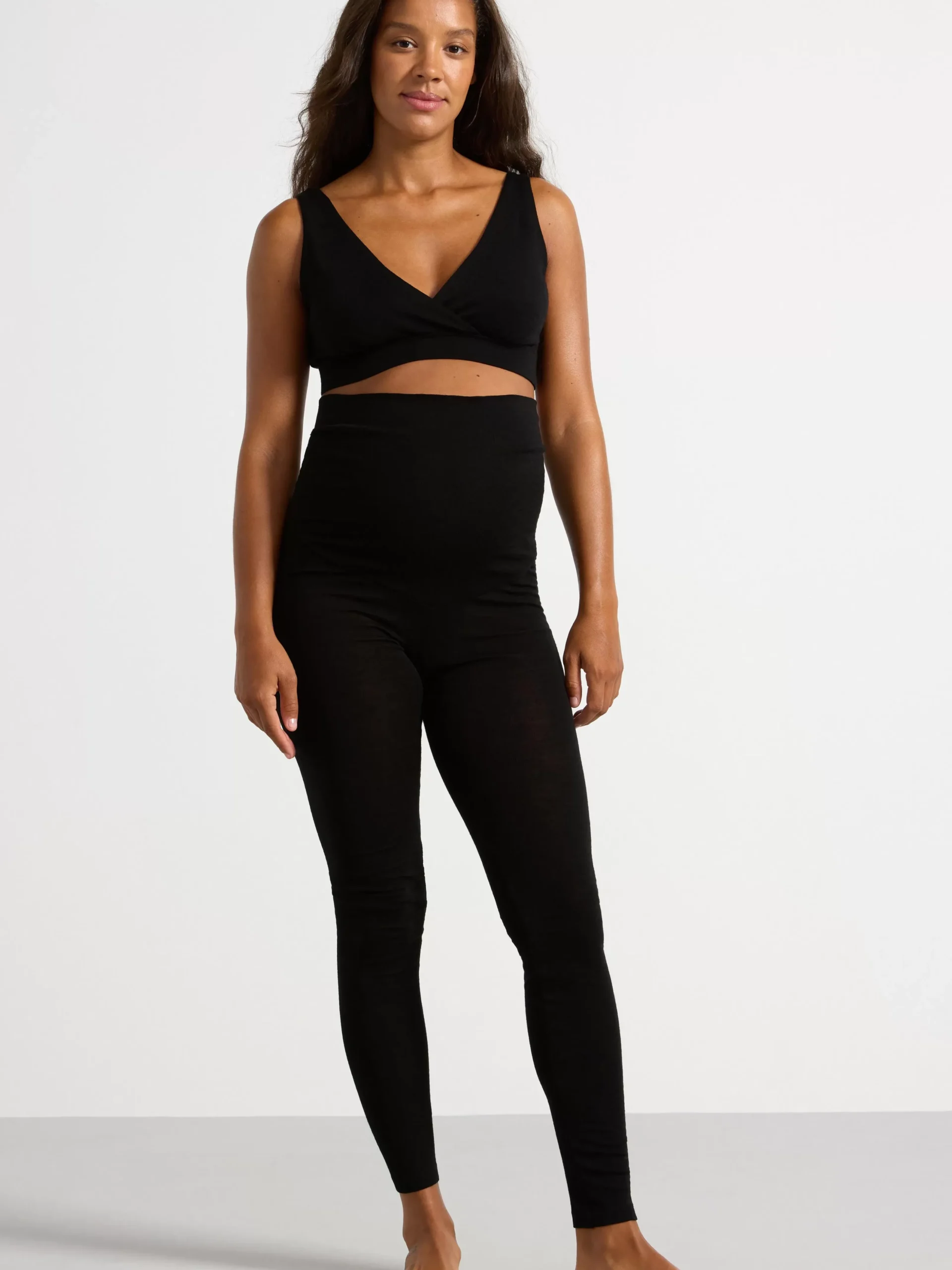 Ullunderställ>Lindex Mom Leggings I Merinoull Black