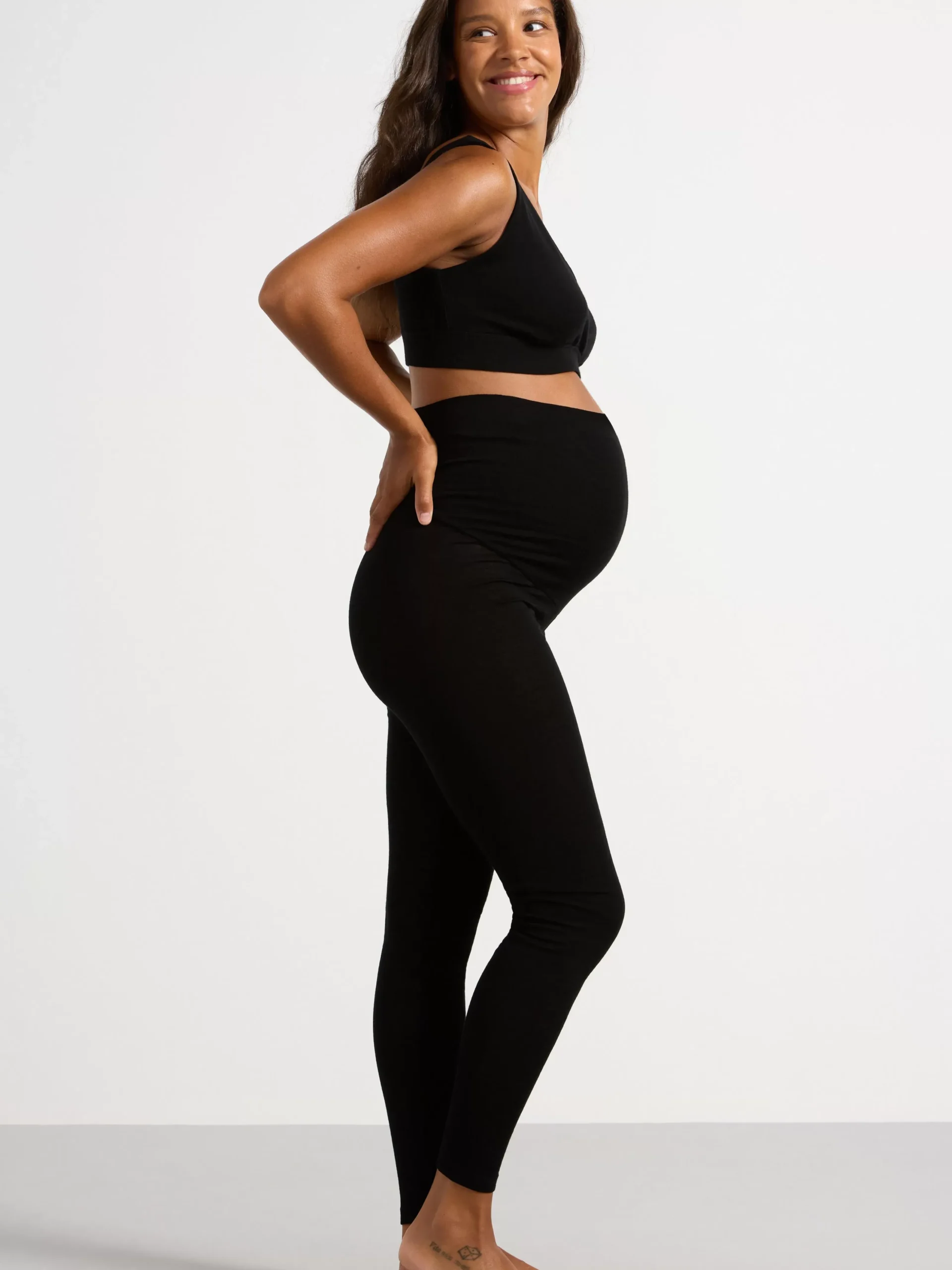 Ullunderställ>Lindex Mom Leggings I Merinoull Black