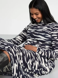Klänningar>Lindex Mom Monstrad Klanning Med Lang Arm Dark Blue