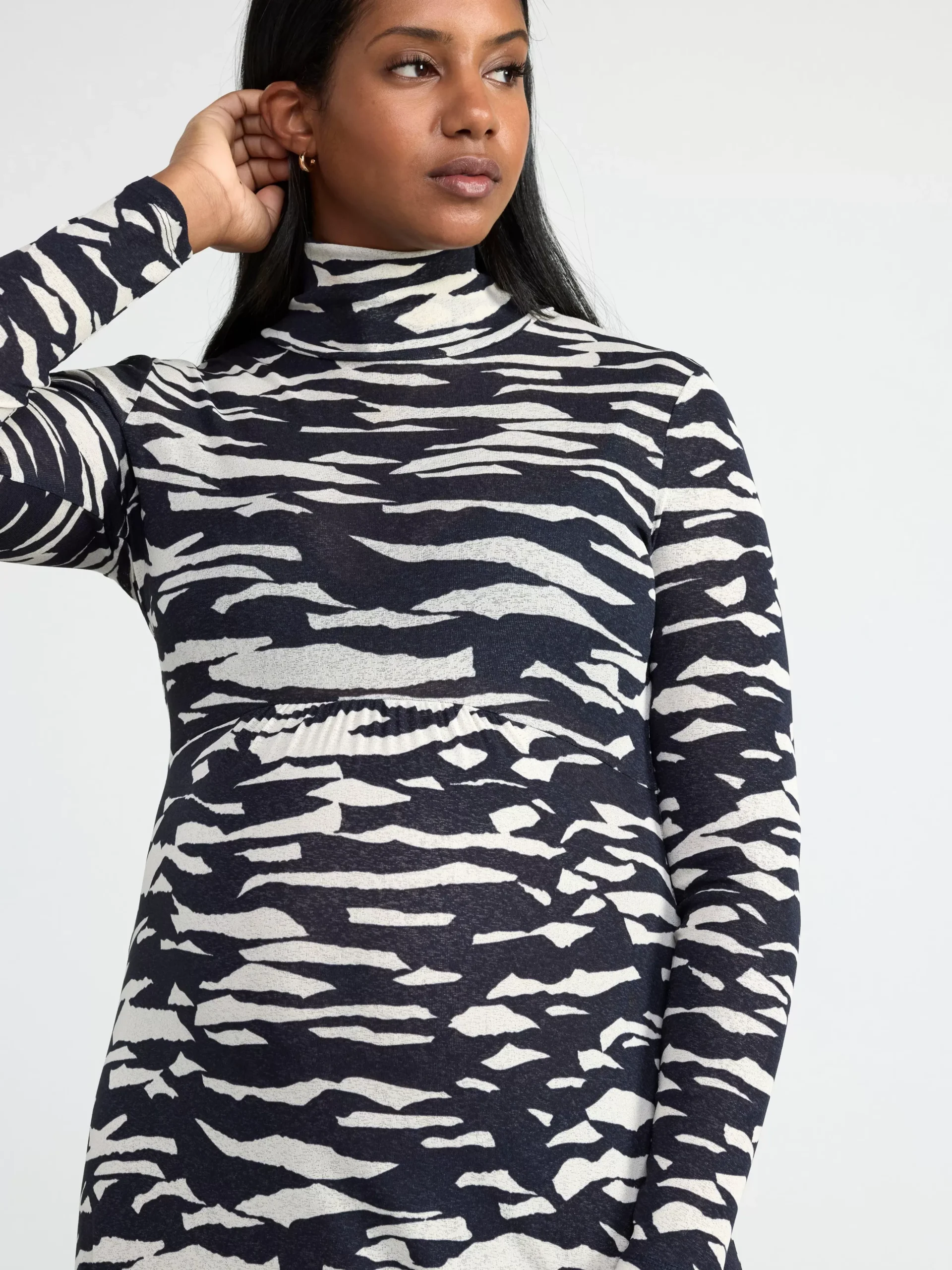 Klänningar>Lindex Mom Monstrad Klanning Med Lang Arm Dark Blue