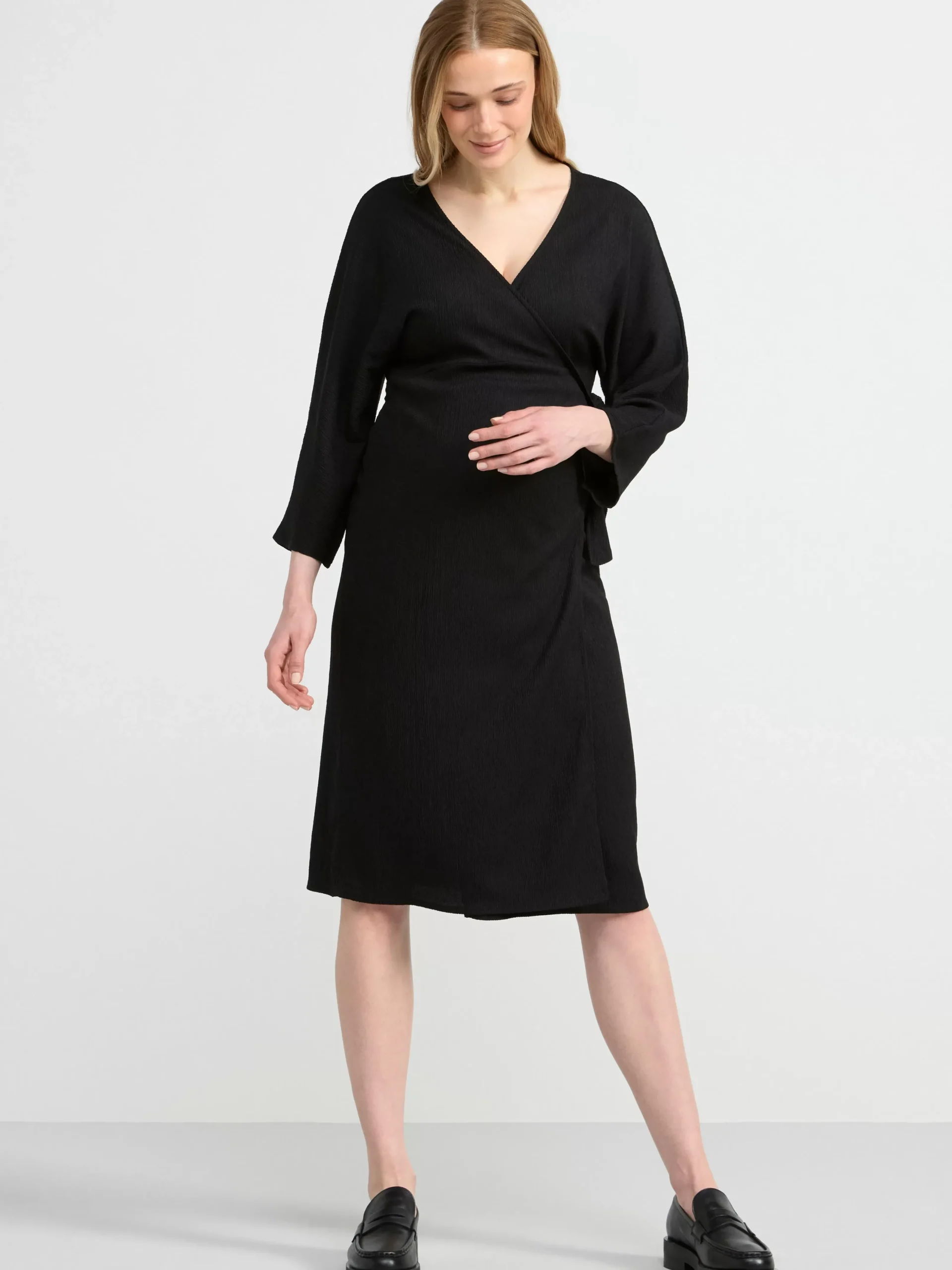 Klänningar>Lindex Mom Omlottklanning Black