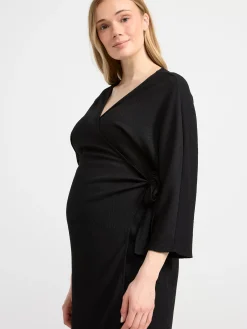 Klänningar>Lindex Mom Omlottklanning Black