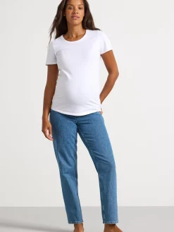 Jeans>Lindex Mom Raka Croppade Jeans Light Denim