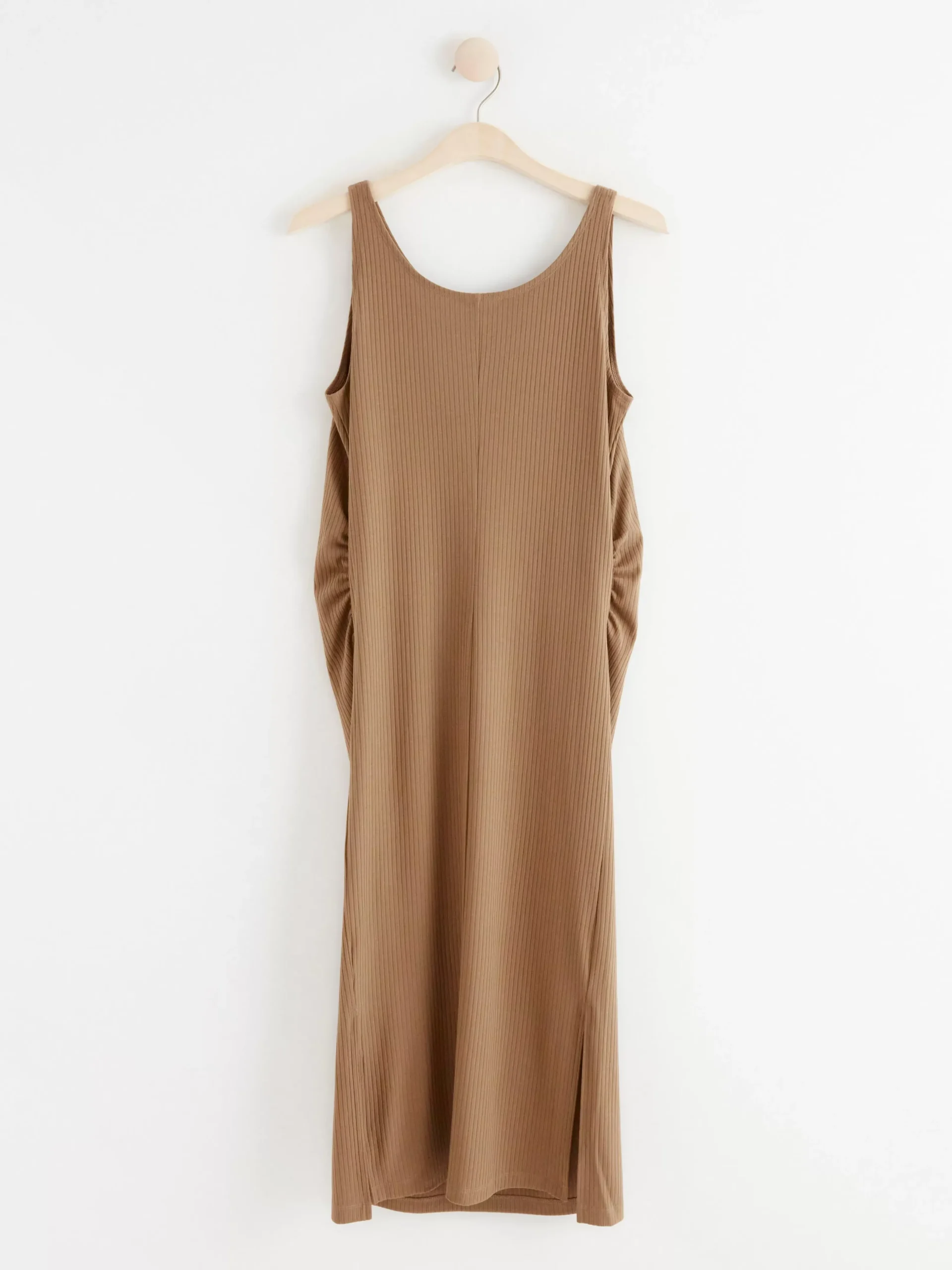 Klänningar>Lindex Mom Ribbad Armlos Klanning Light Dusty Brown