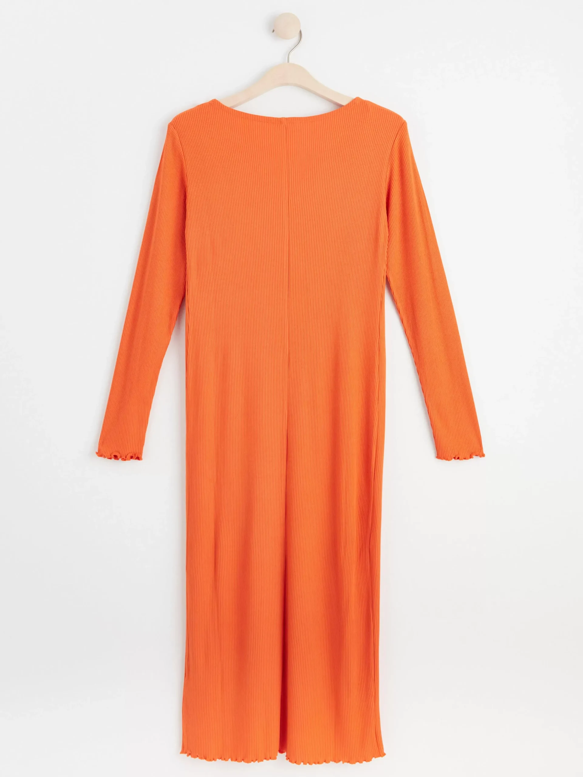 Klänningar>Lindex Mom Ribbad Klanning Med Lang Arm Dusty Orange