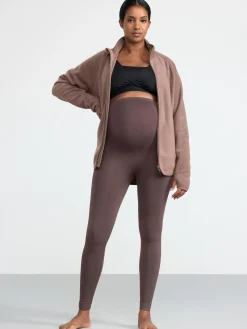 Träningskläder>Lindex Mom Seamless Traningstights Dark Dusty Brown