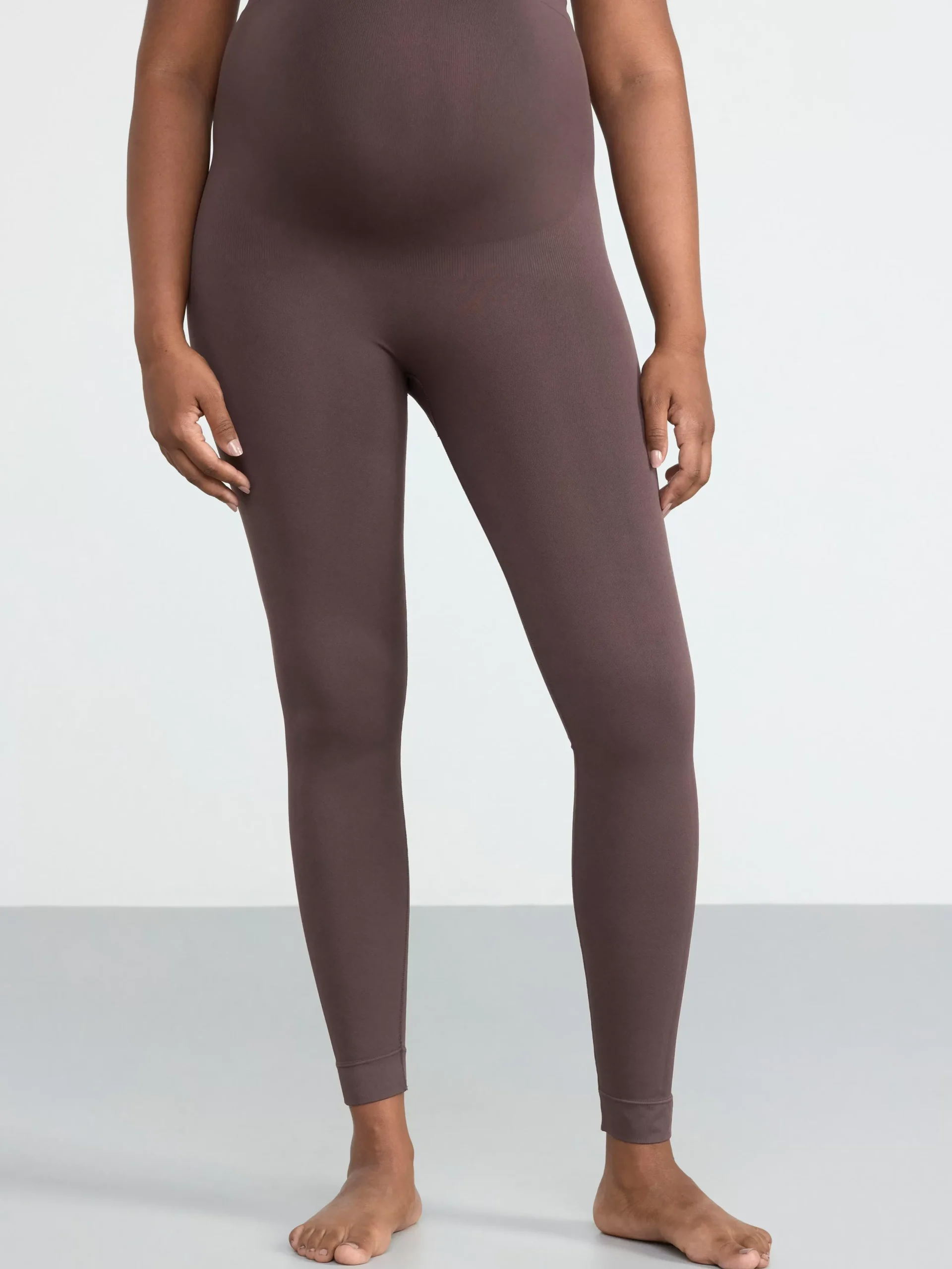 Träningskläder>Lindex Mom Seamless Traningstights Dark Dusty Brown