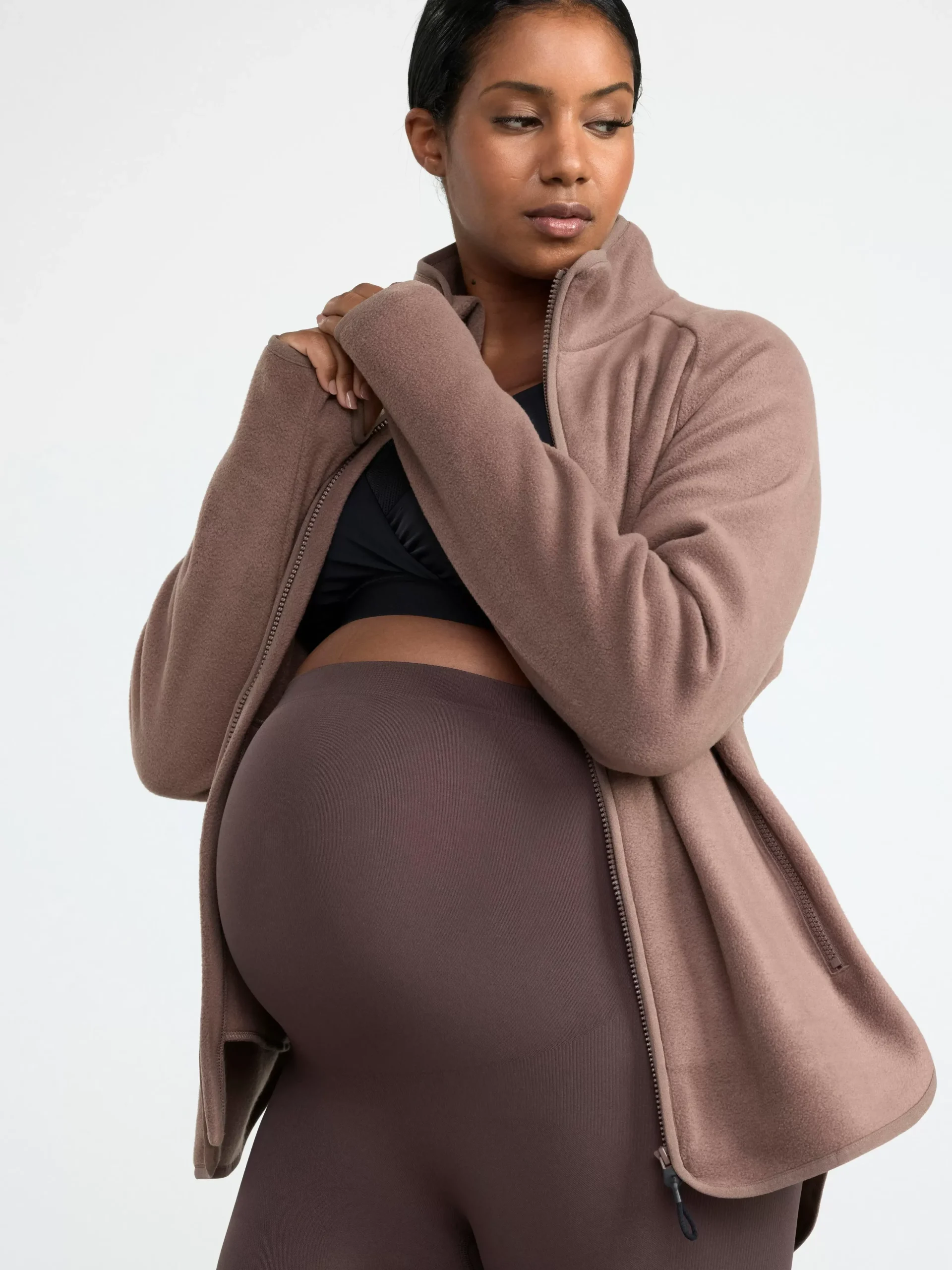 Träningskläder>Lindex Mom Seamless Traningstights Dark Dusty Brown
