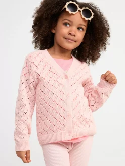 Tröjor & Cardigans>Lindex Monsterstickad Cardigan Light Dusty Pink