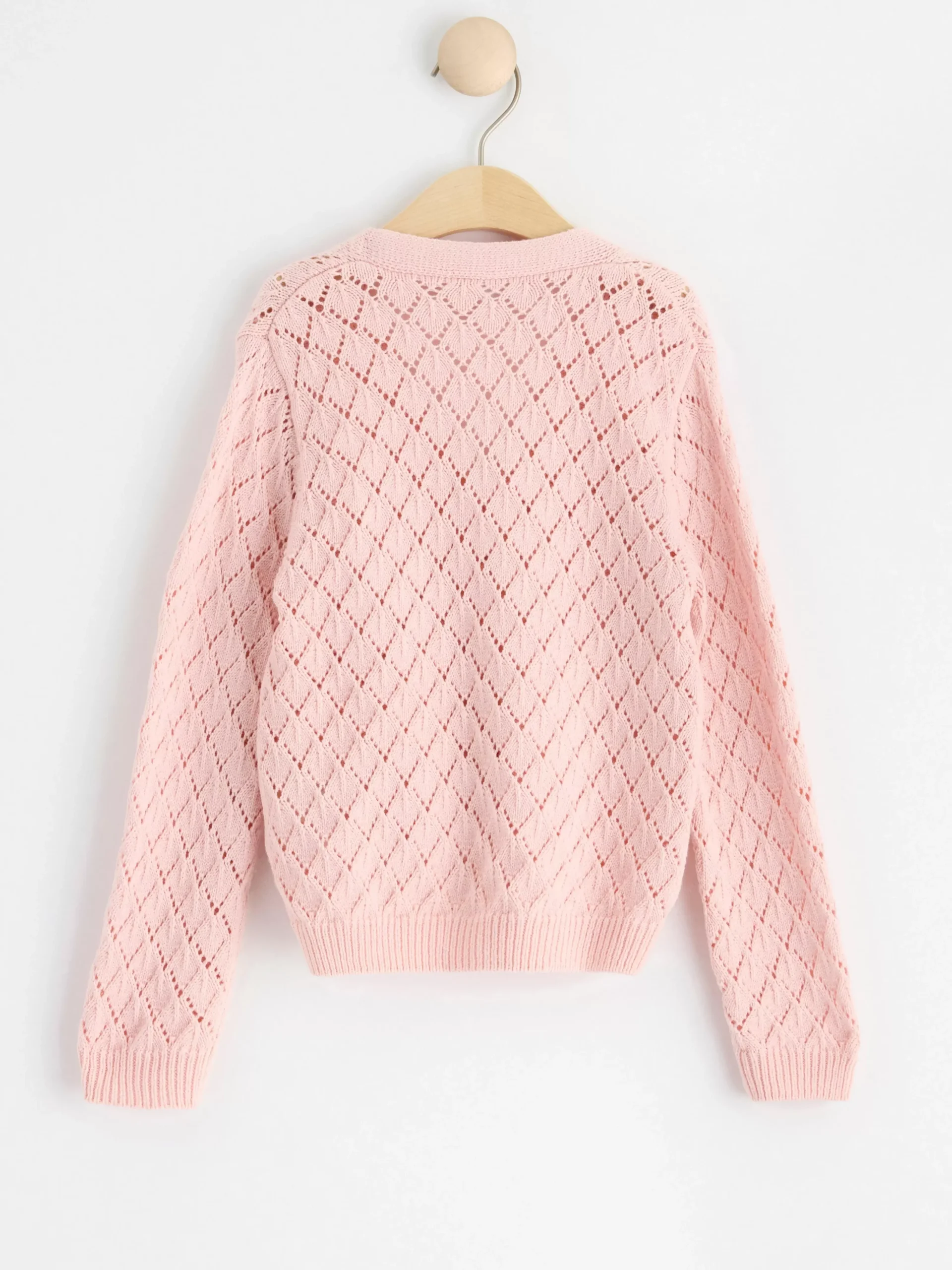Tröjor & Cardigans>Lindex Monsterstickad Cardigan Light Dusty Pink