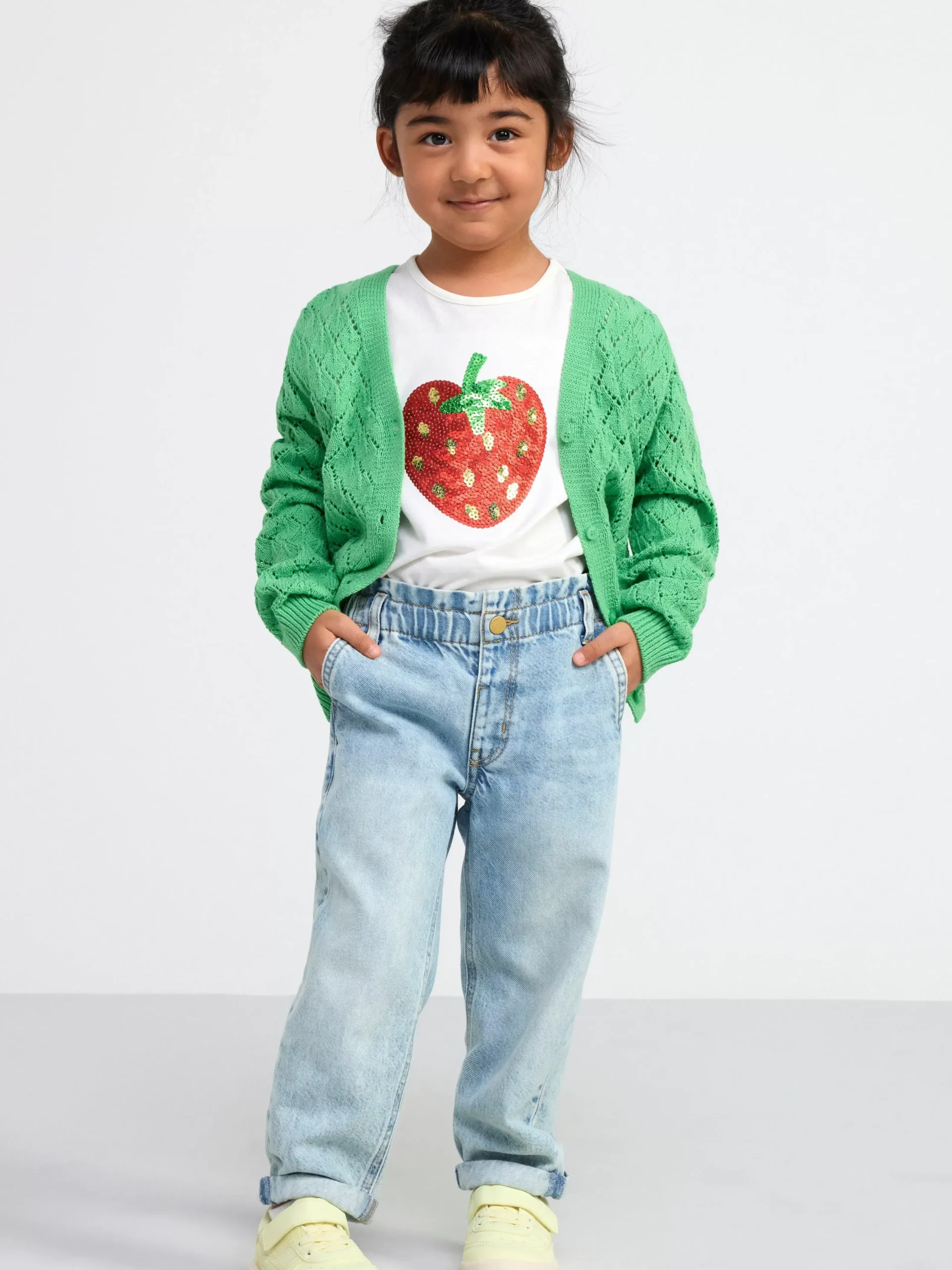 Tröjor & Cardigans>Lindex Monsterstickad Cardigan Green